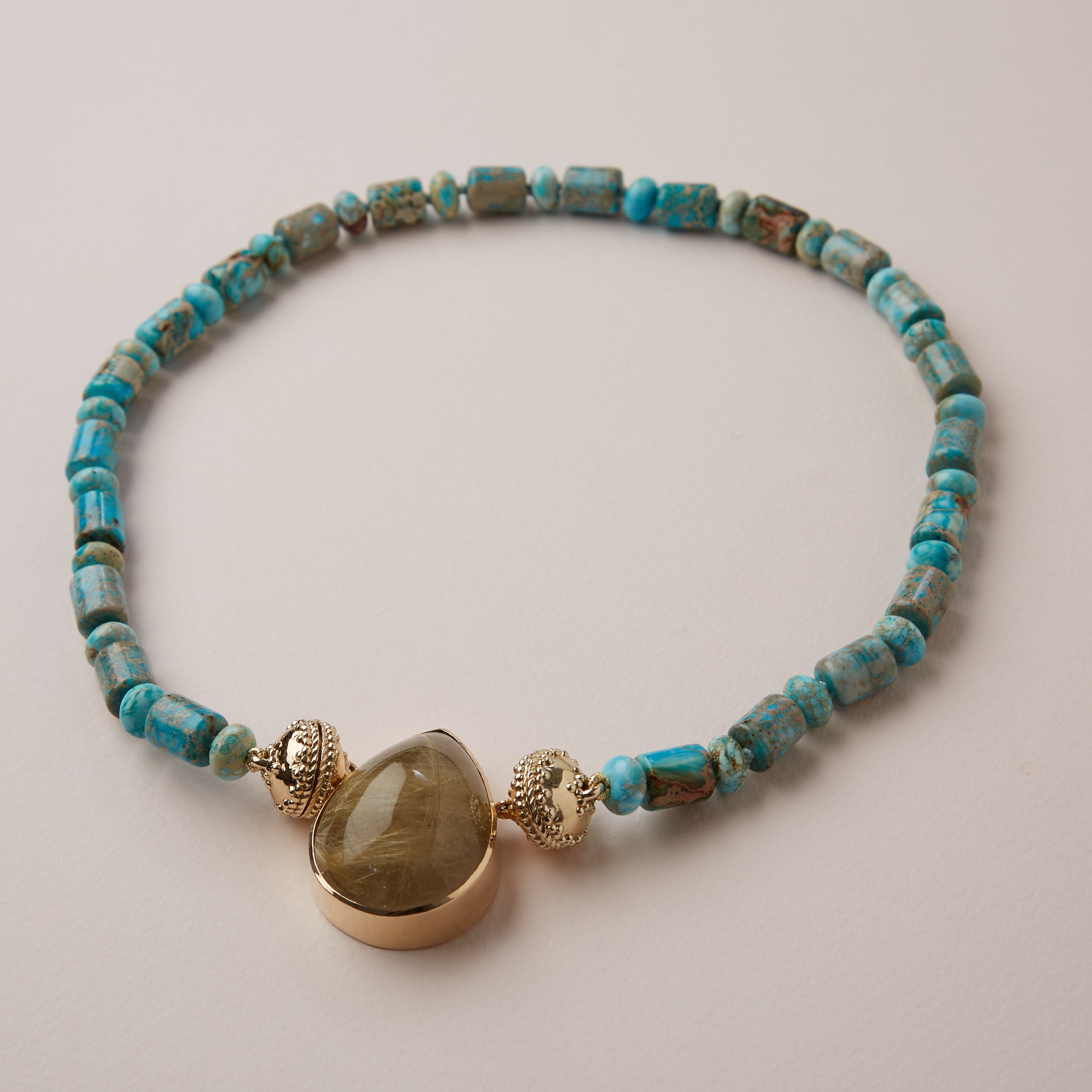 Imperial Jasper Barrel & Rondelle Necklace