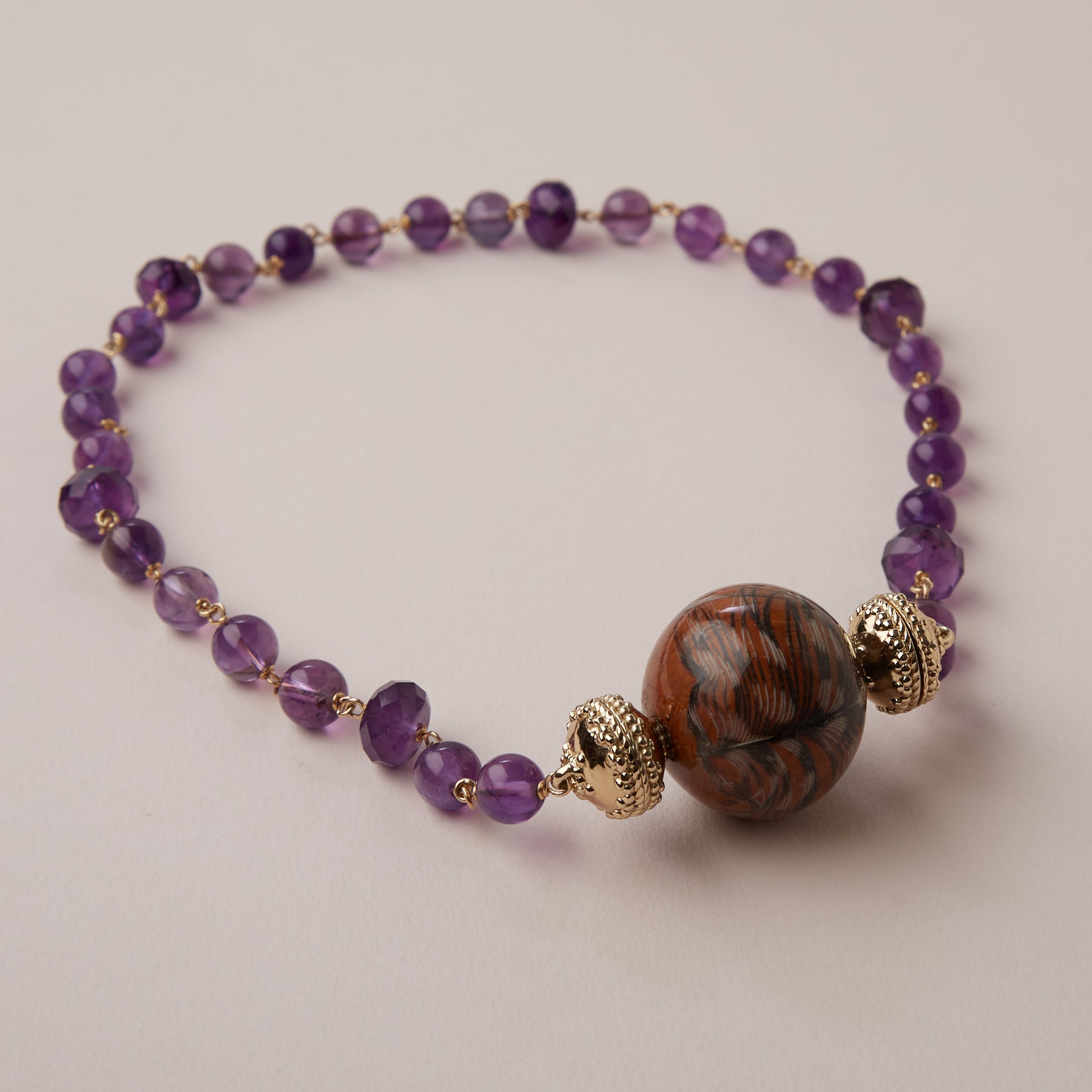 Caspian Amethyst Mixed Bead Necklace