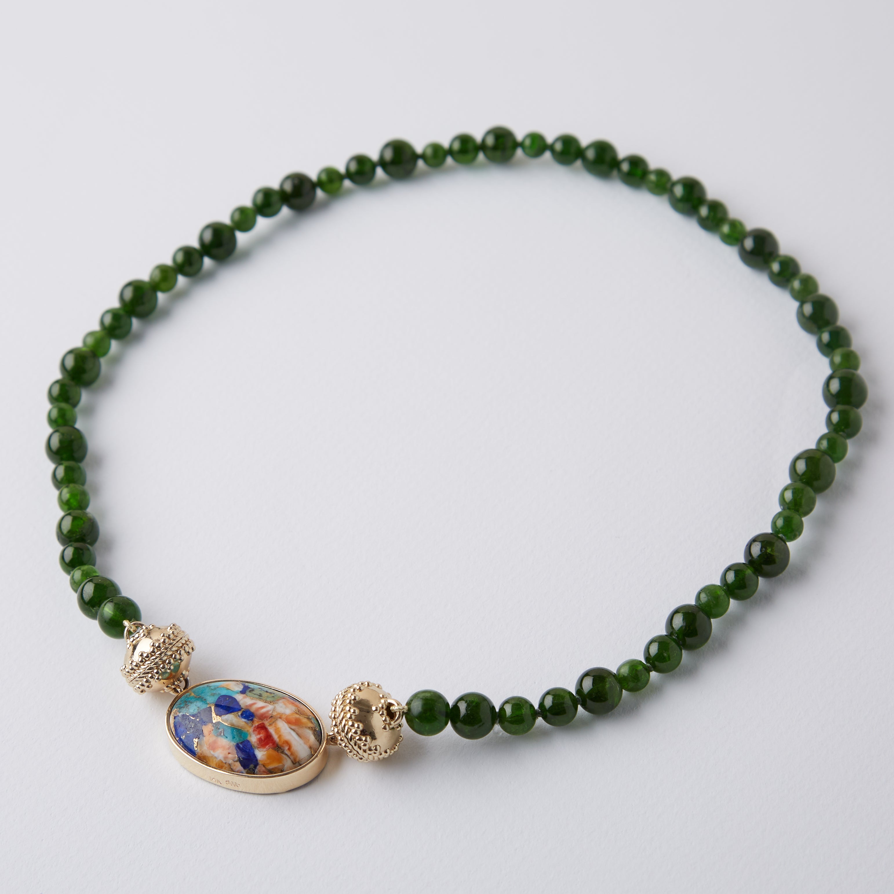 Victoire Multisized Chrome Diopside Necklace