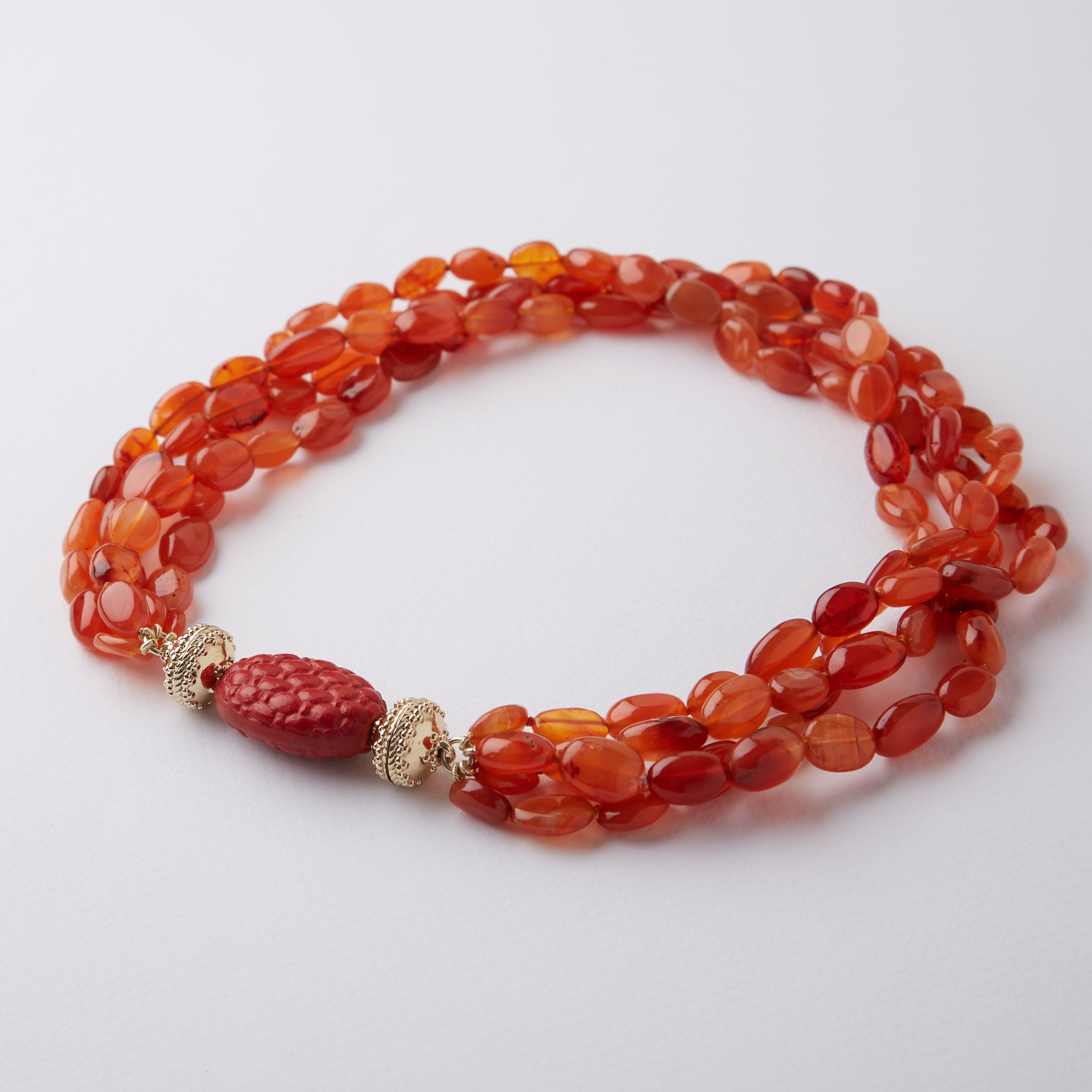 Helen Dark Carnelian Multi-Strand Necklace