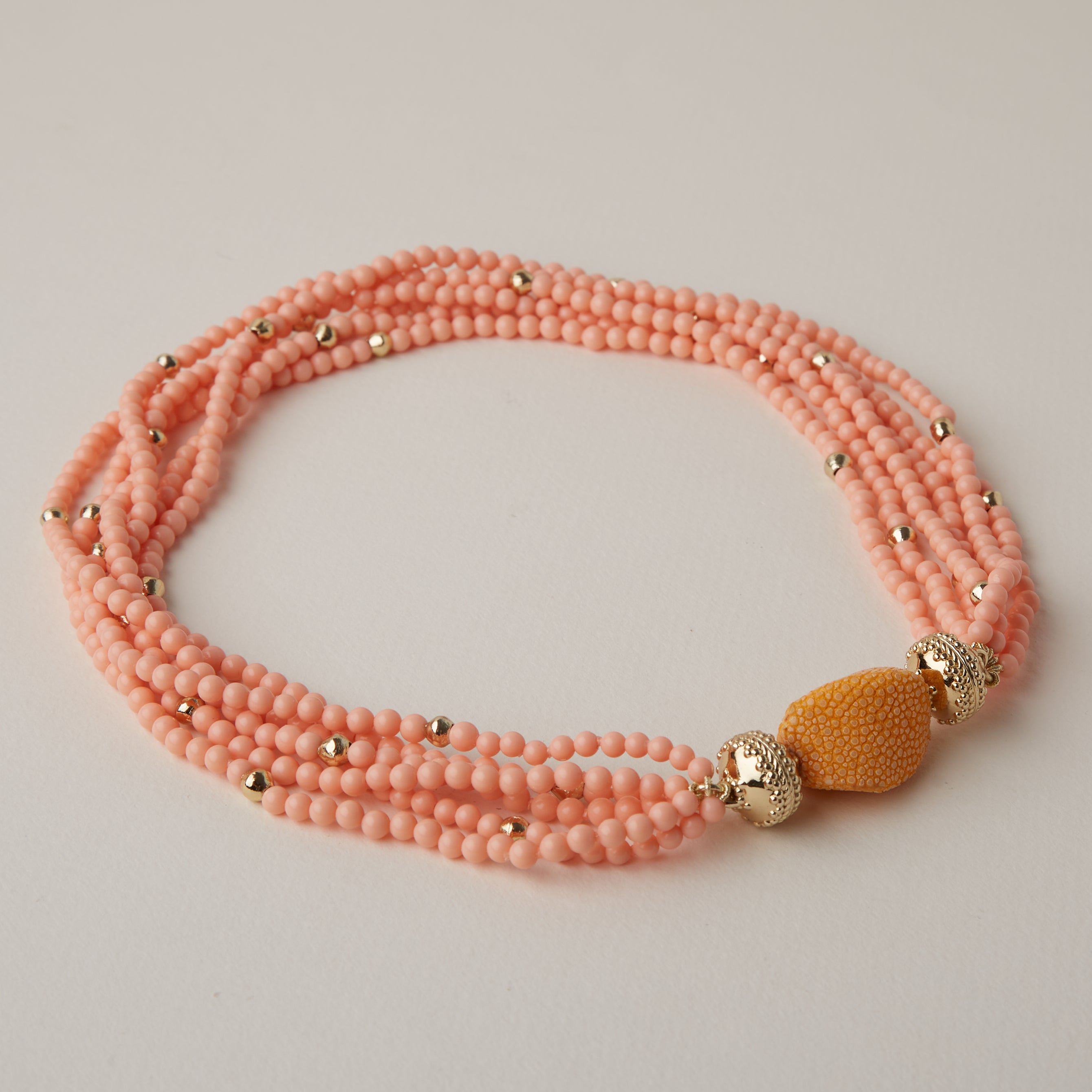 Reconstituted Peach Coral Necklace