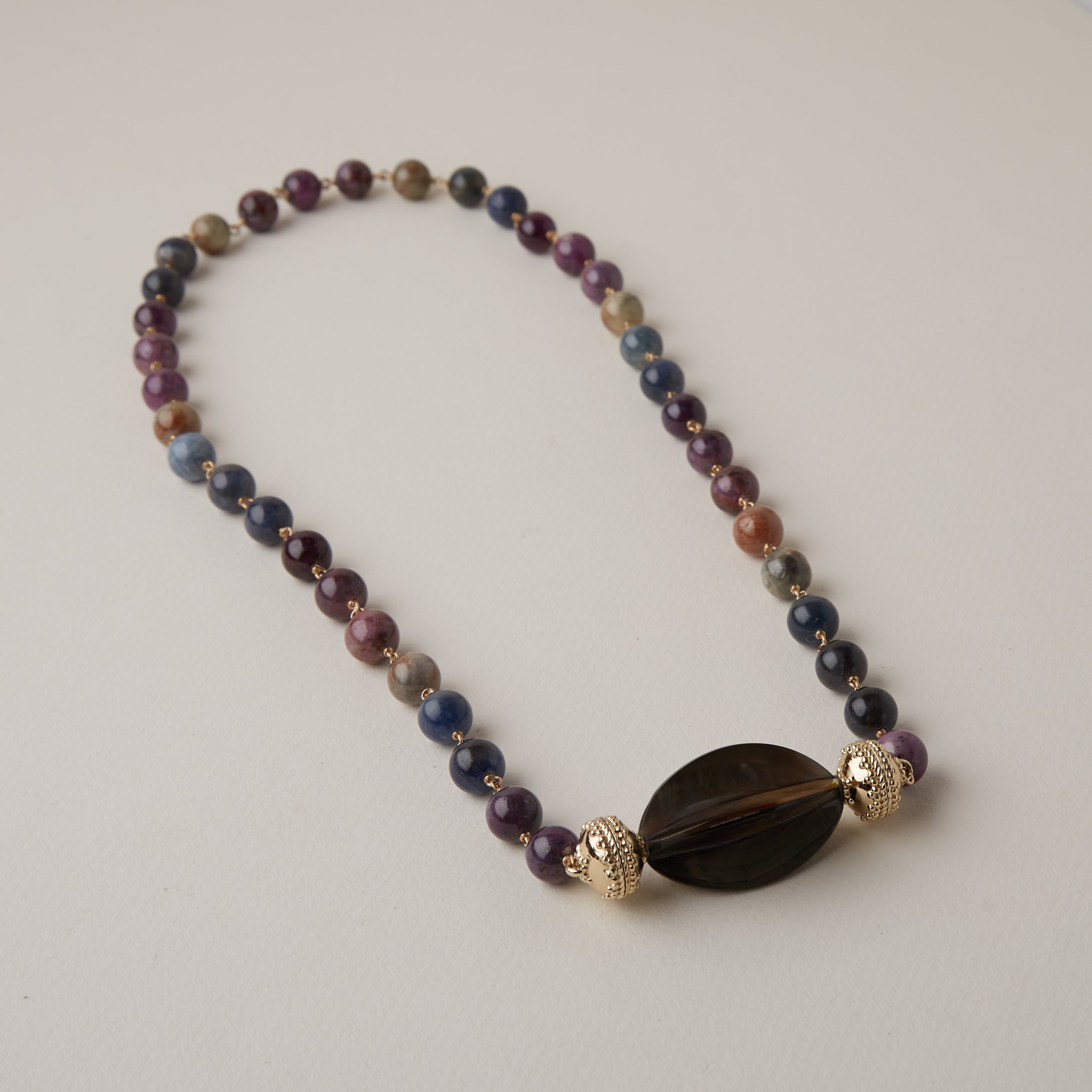 Caspian Victoire 10mm Rainbow Sapphire Necklace