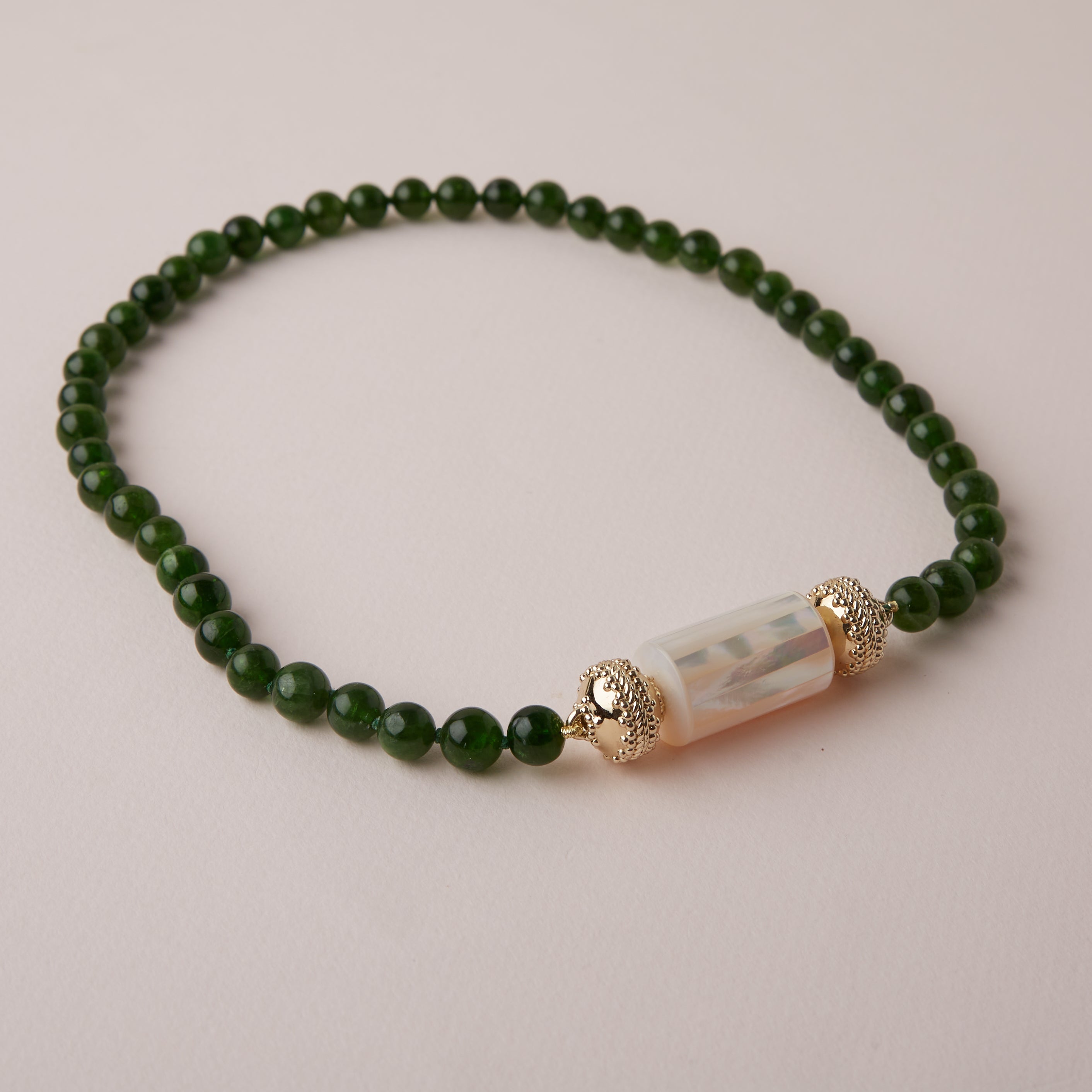 Victoire 7mm Chrome Diopside Necklace