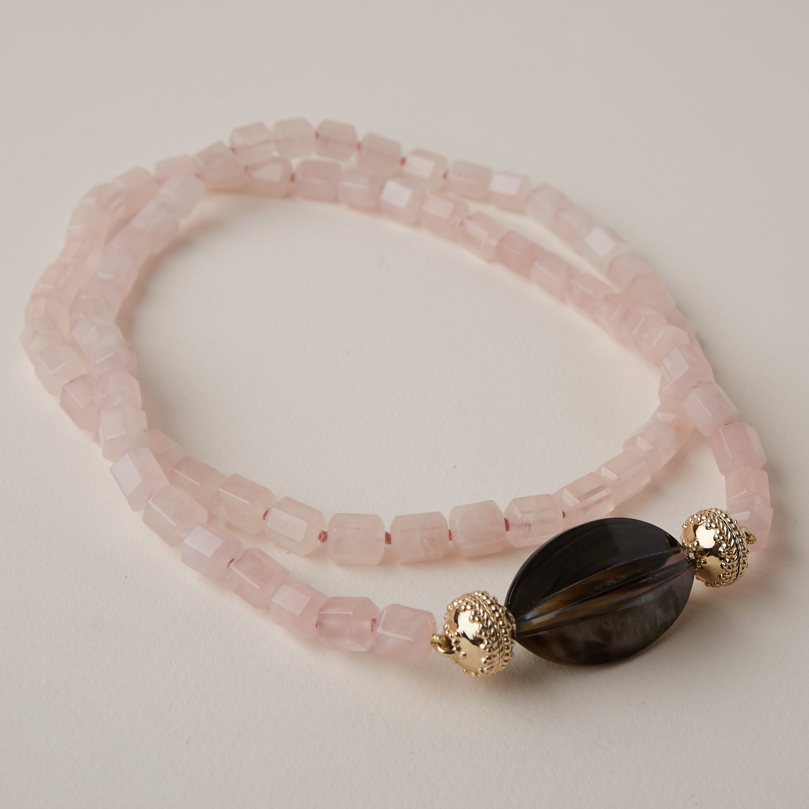 Rose Quartz 32" Barrel Necklace