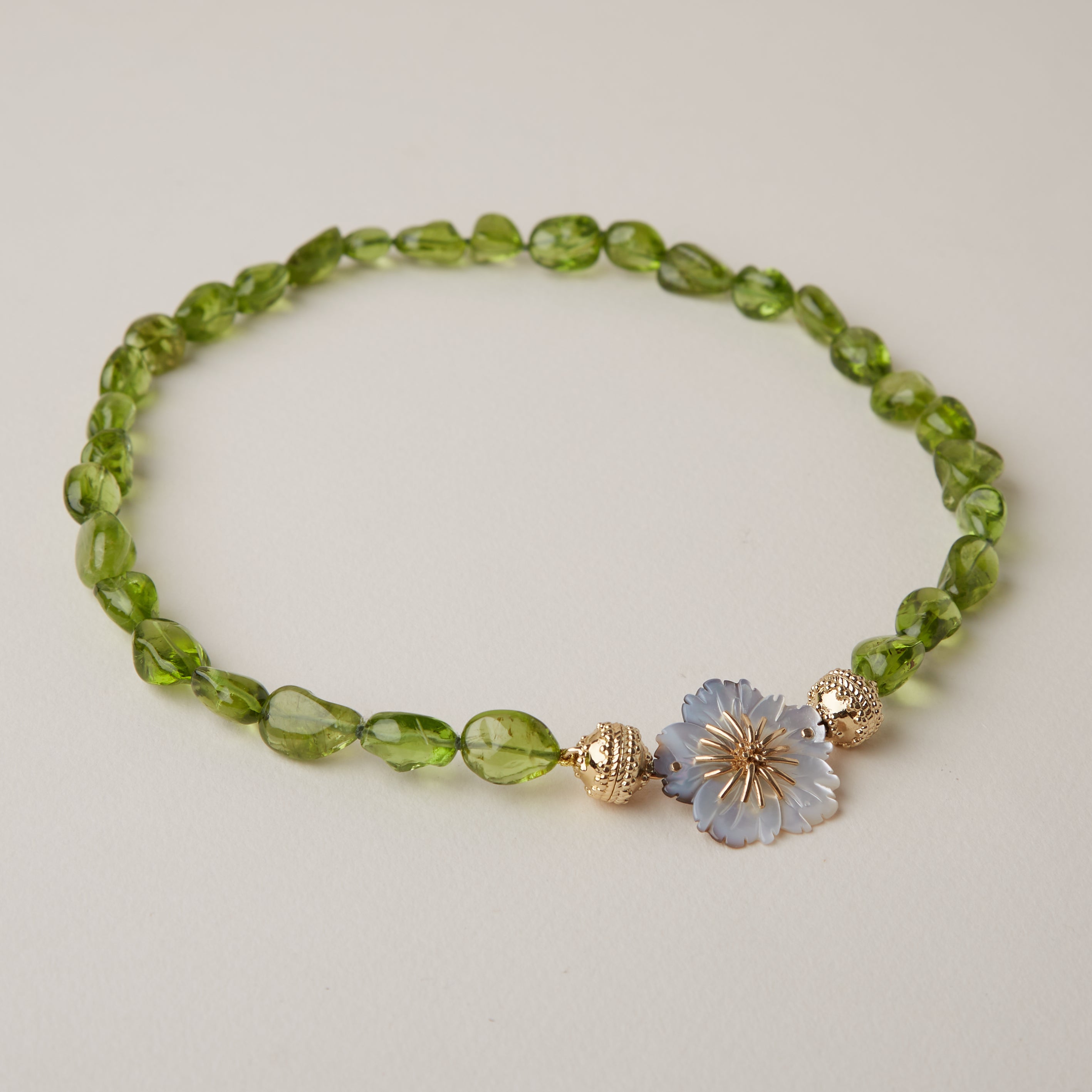 Helen Peridot Tumbled Mini Necklace