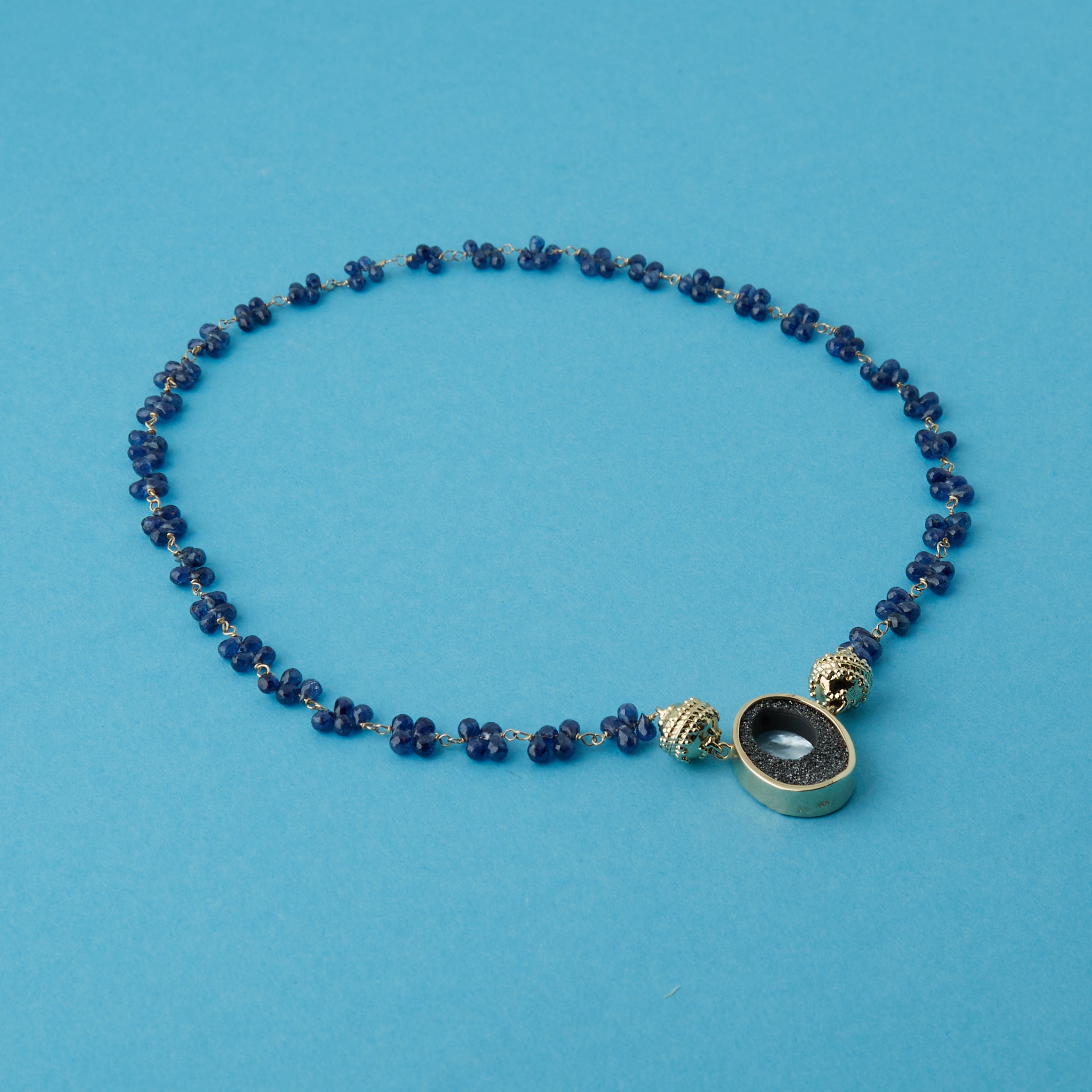 Caspian Blue Sapphire Briolette Mini Necklace