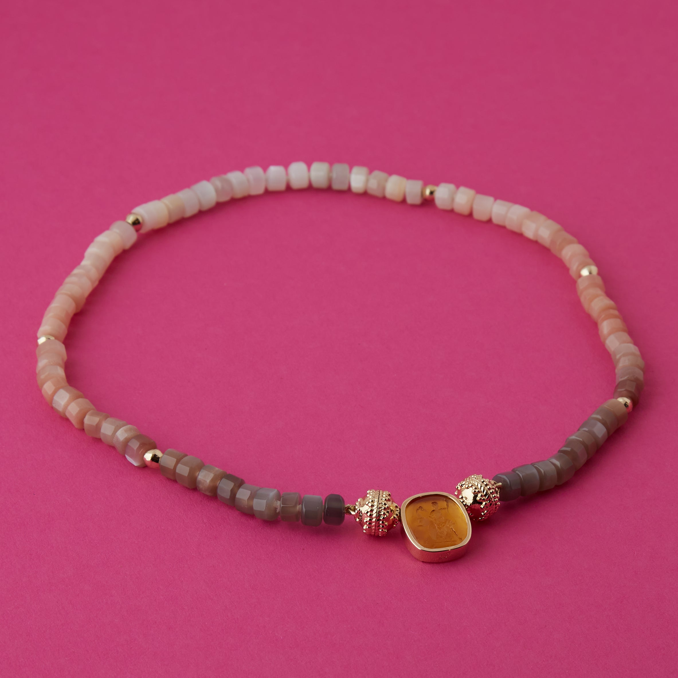 Peppercorn Ombre Moonstone Mini Necklace