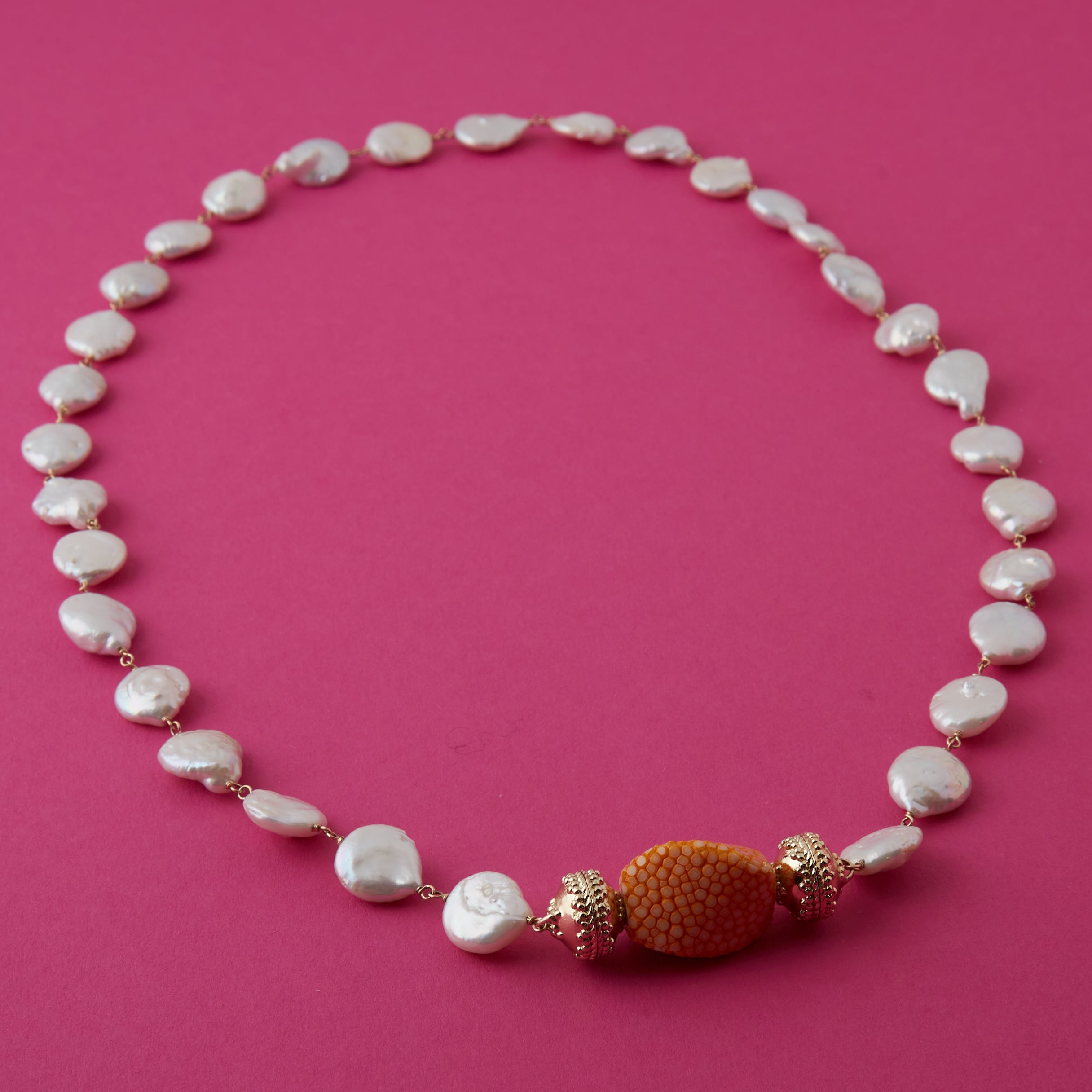 Caspian Coin Pearl Necklace