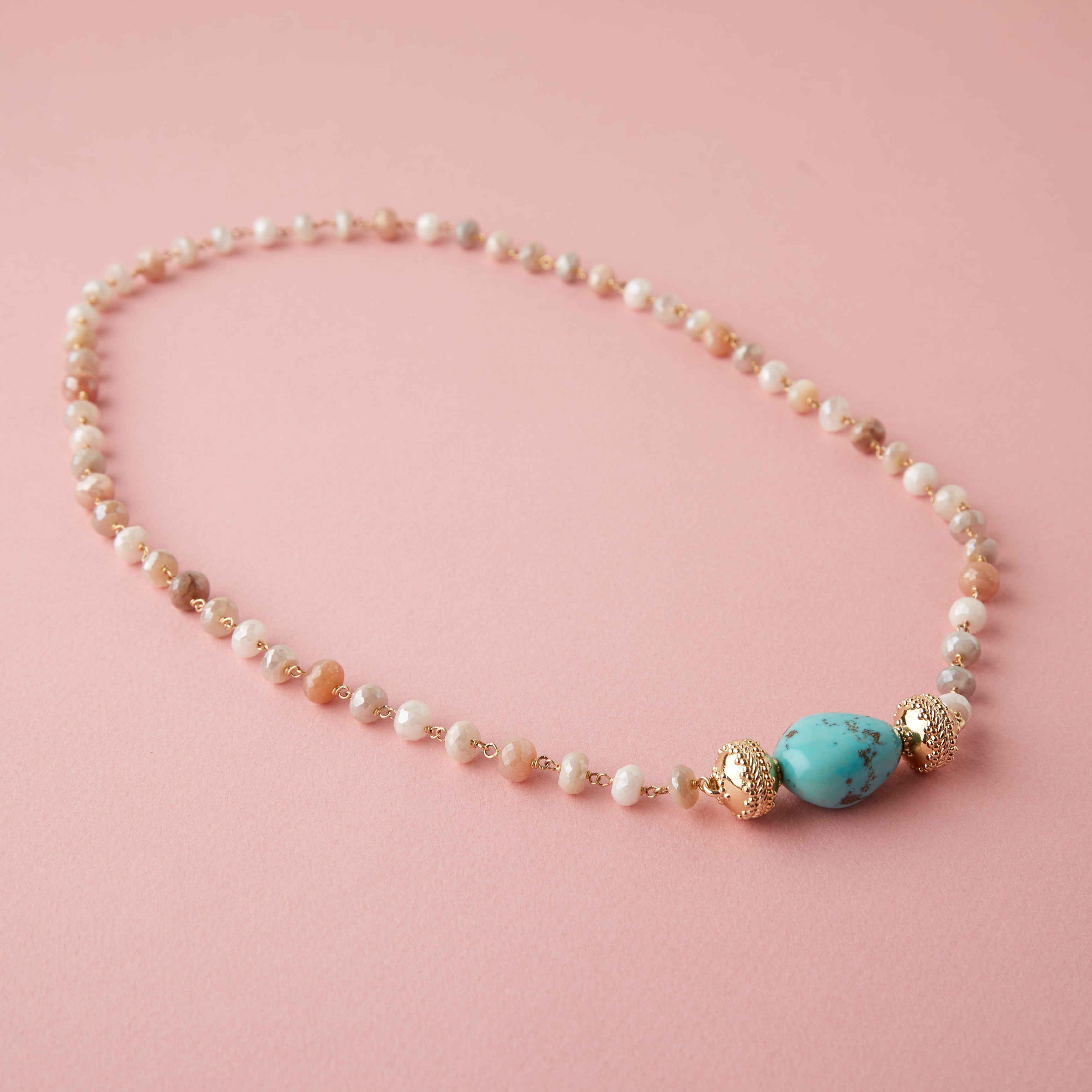 Caspian Multicolor Faceted Rondelle Necklace