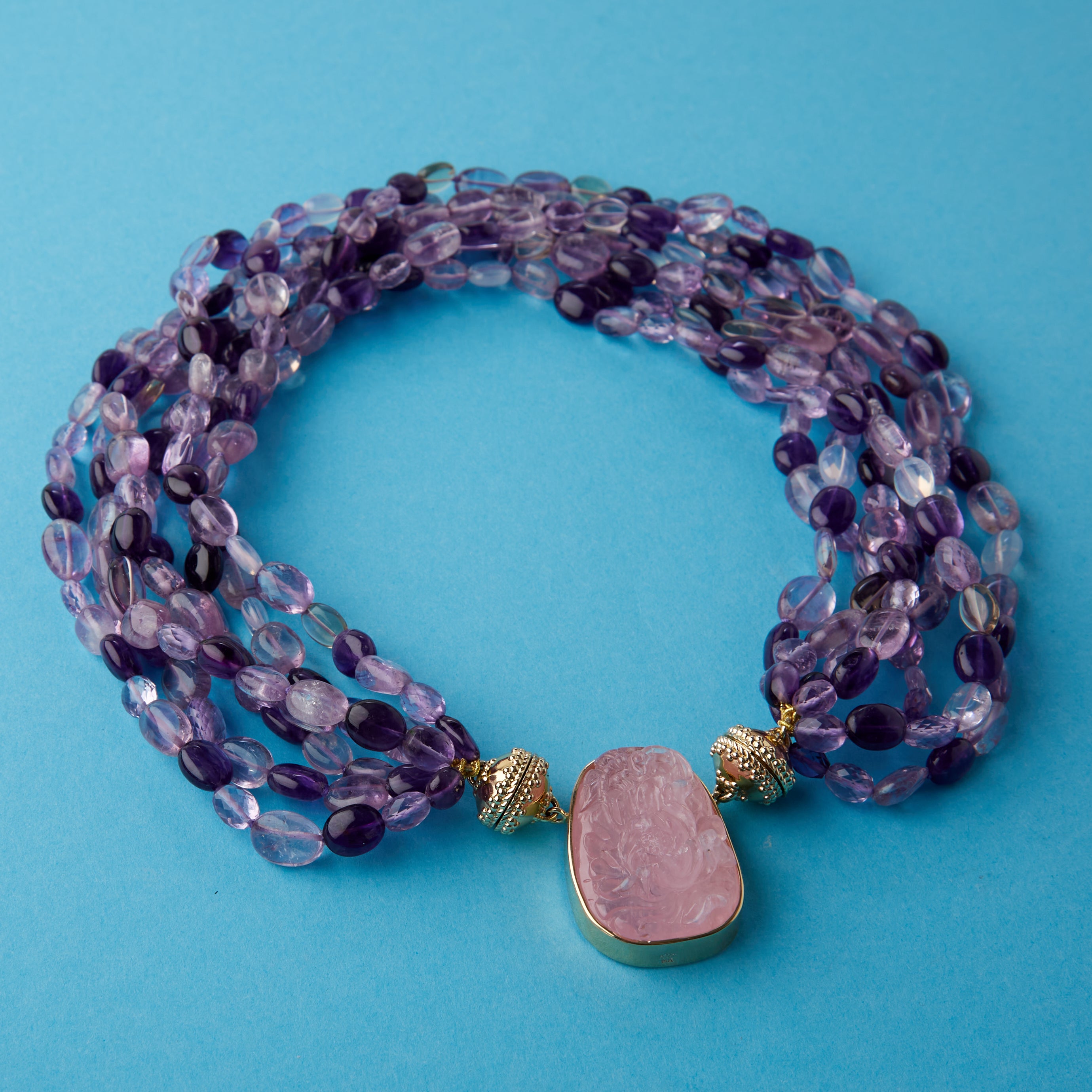 Helen Mixed Amethyst Multi Strand Necklace