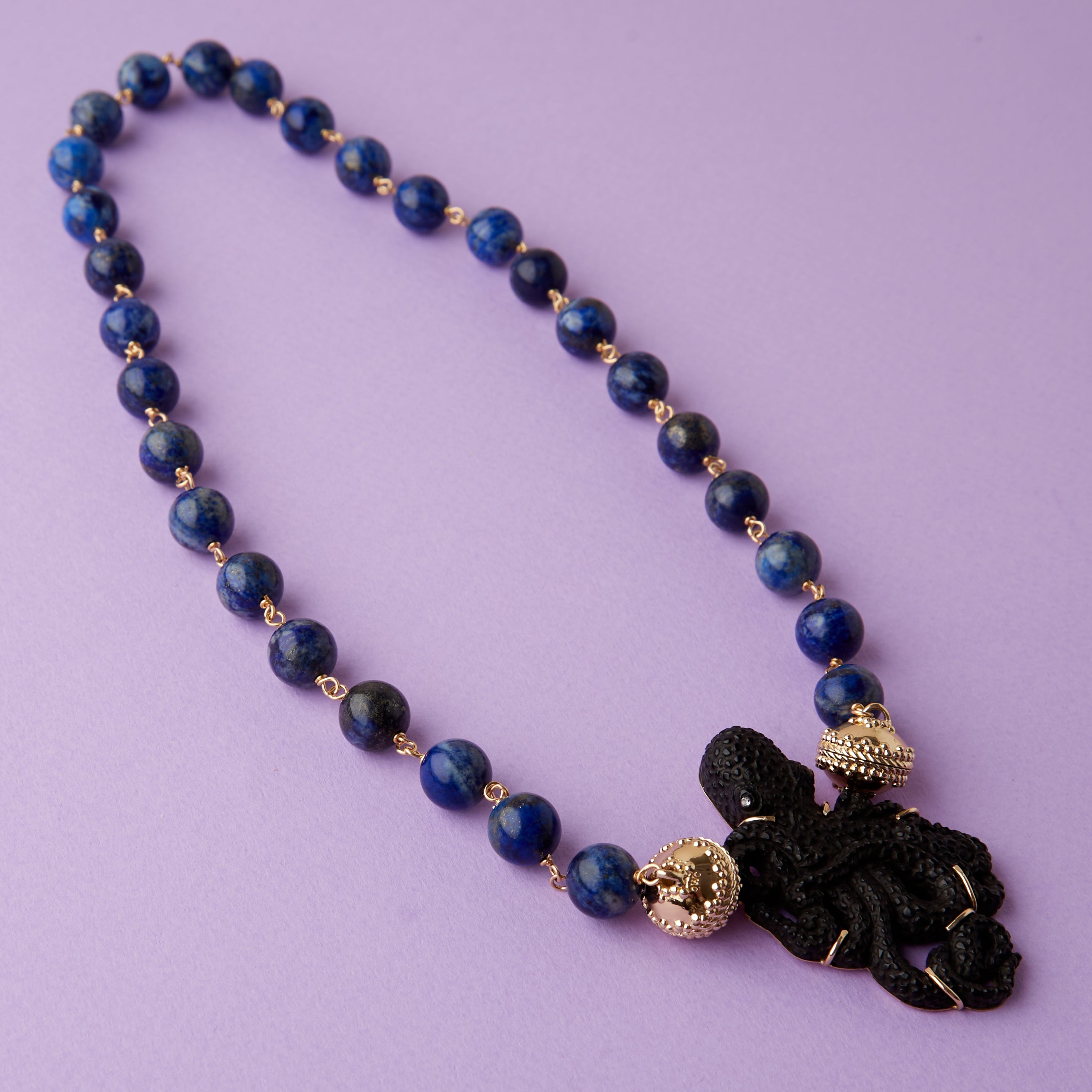 Victoire 10mm Blue Azurite Caspian Necklace