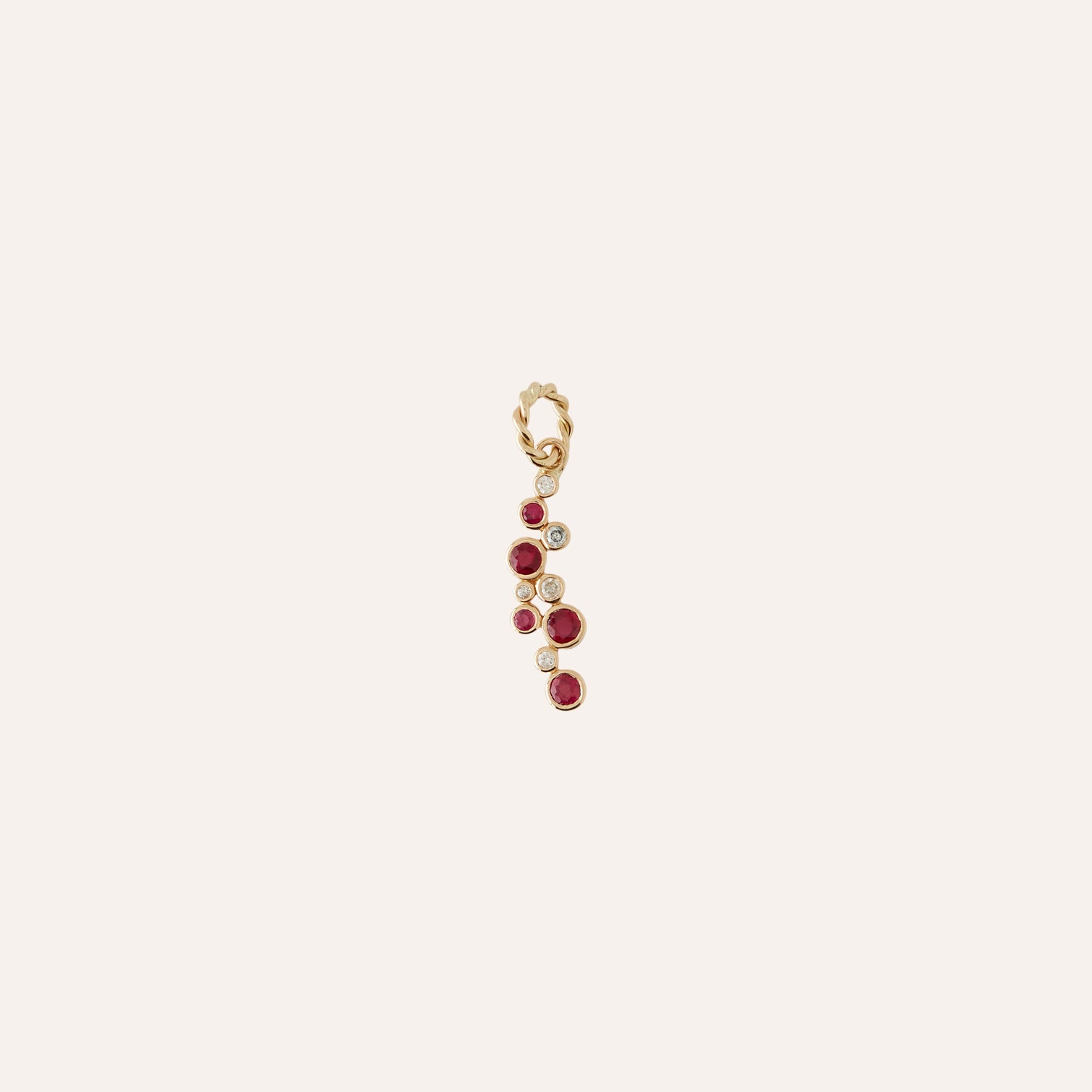 14K Diamond Ruby Celestial Charm