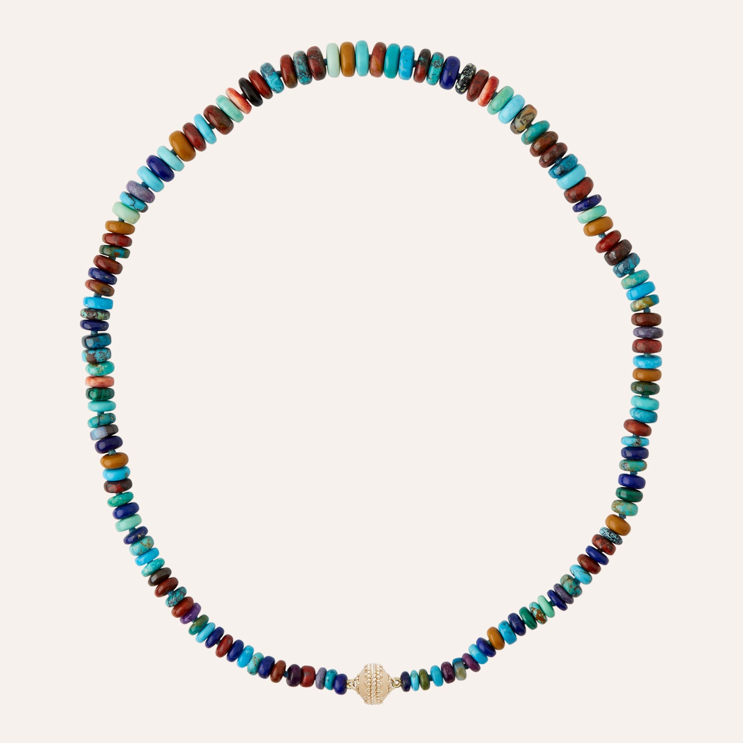 Multi-Gemstone Candy Rondelle Heishi Mini Necklace