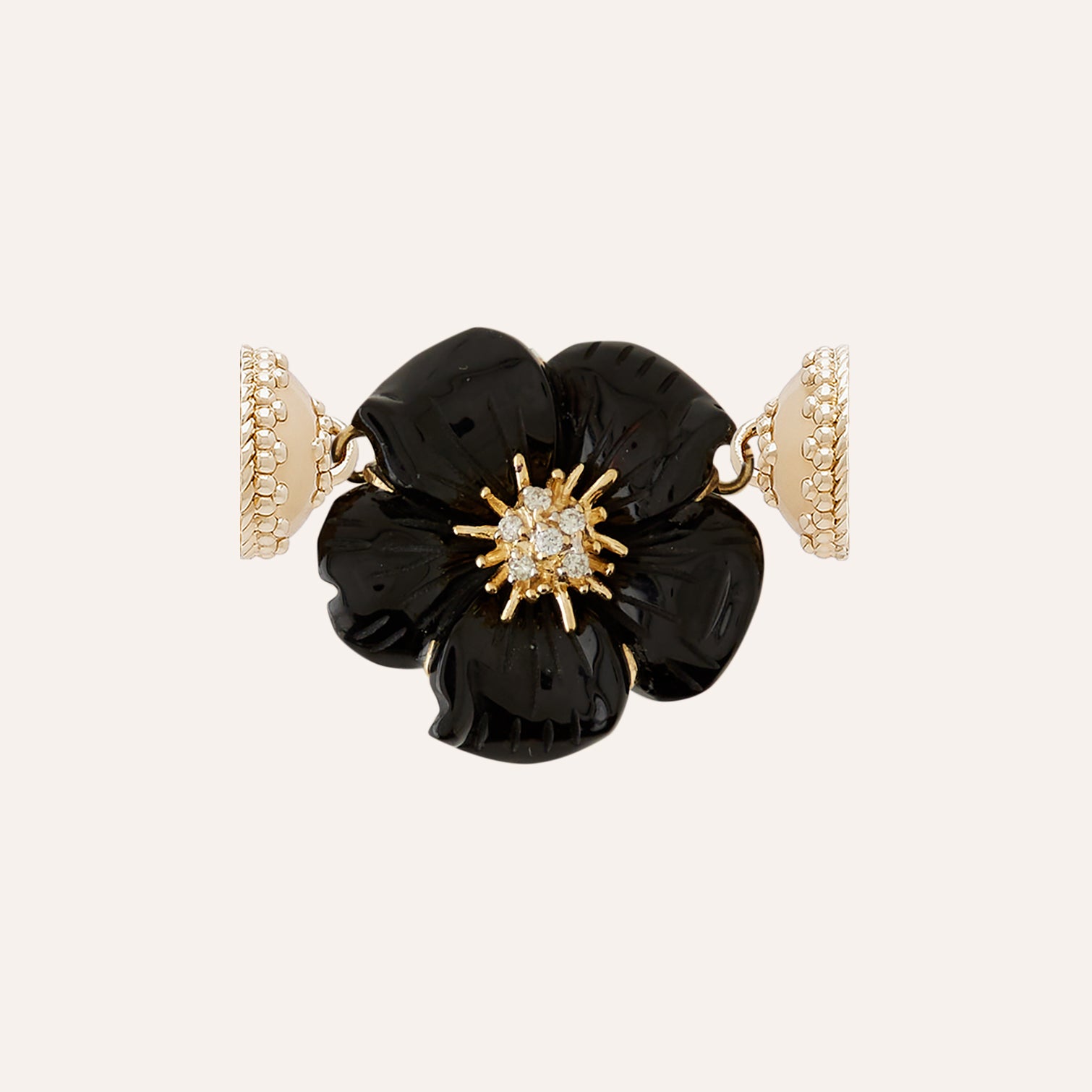 18K Diamond Onyx Flower Centerpiece