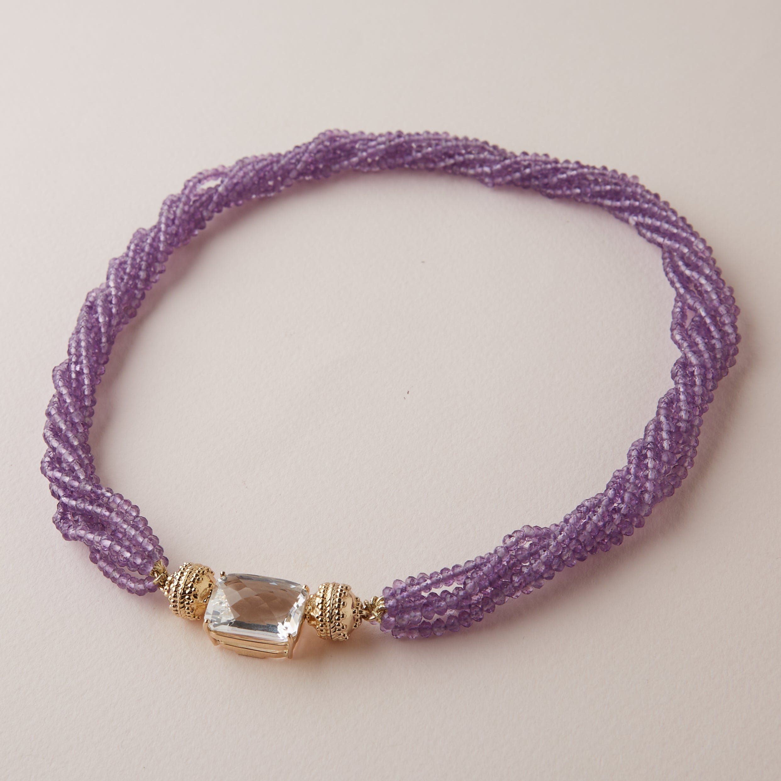 Michel 3mm Pink Amethyst Multi-Strand Mini Necklace