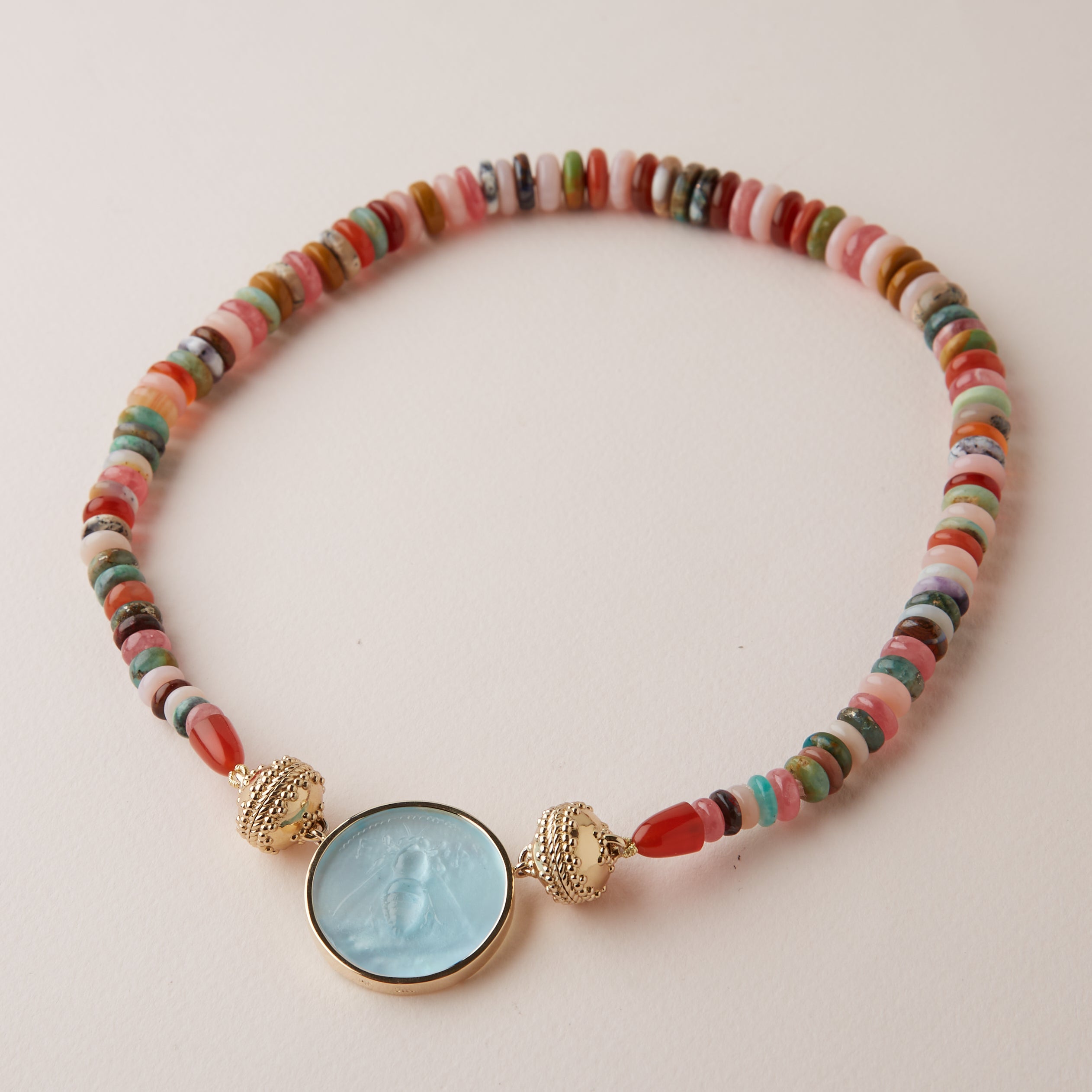 Candy Rondelle Heishi Multi-Stone Necklace