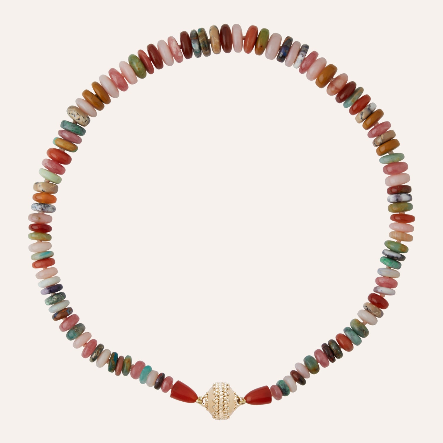 Candy Rondelle Heishi Multi-Stone Necklace