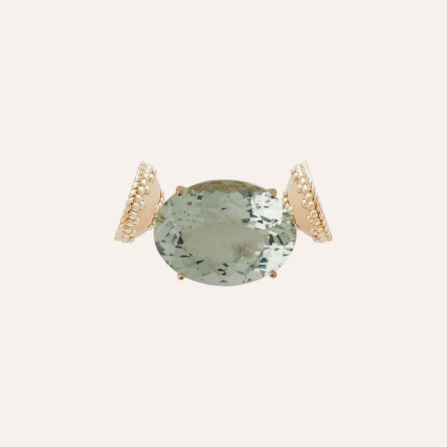 14K Pale Green Amethyst Centerpiece