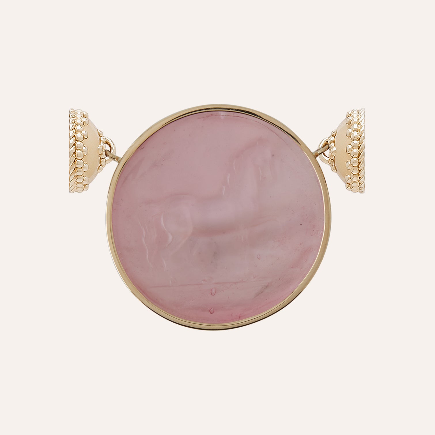 14K Classic Equine Pink Italian Glass