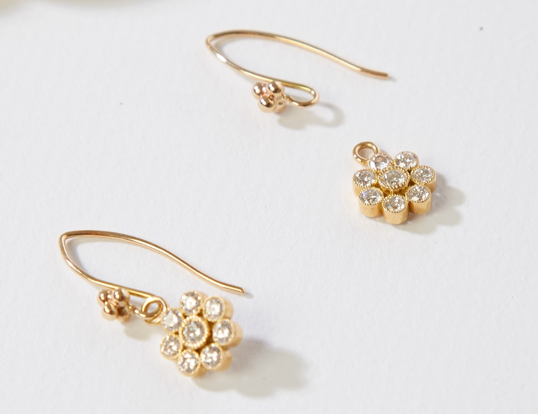 14K Filigree Gold Thread Earrings