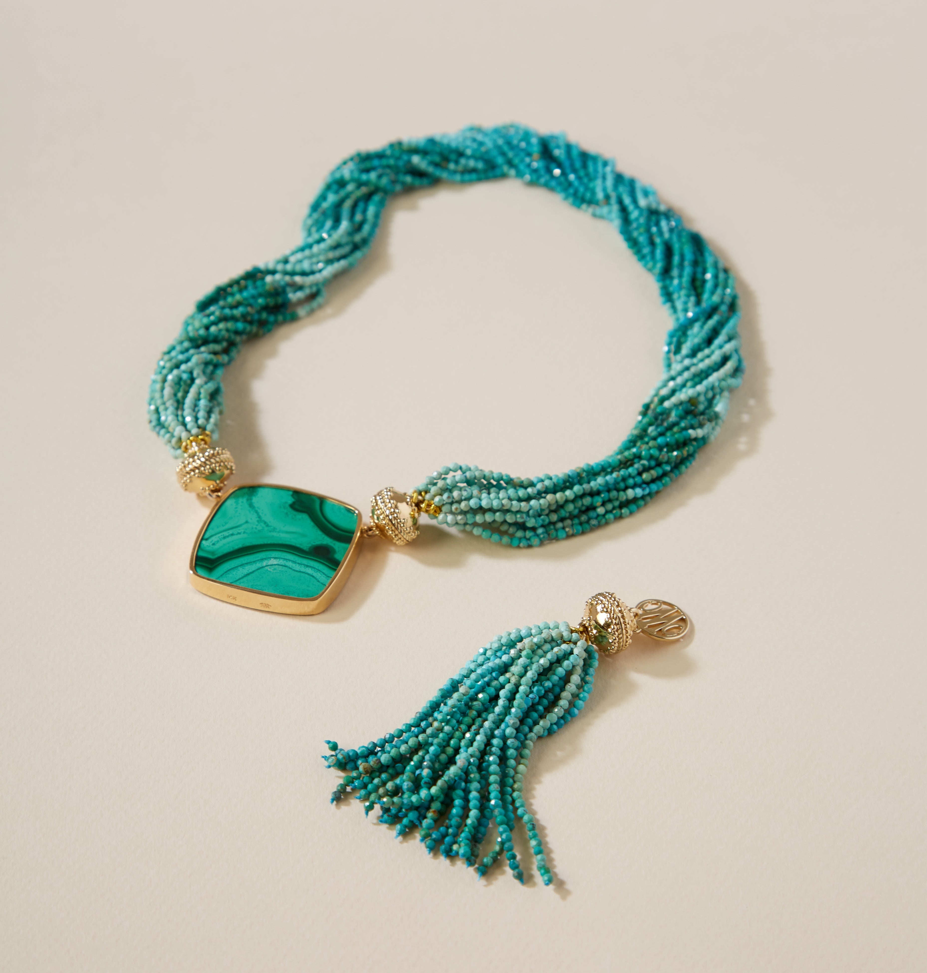 Small Michel Ombre Turquoise Tassel