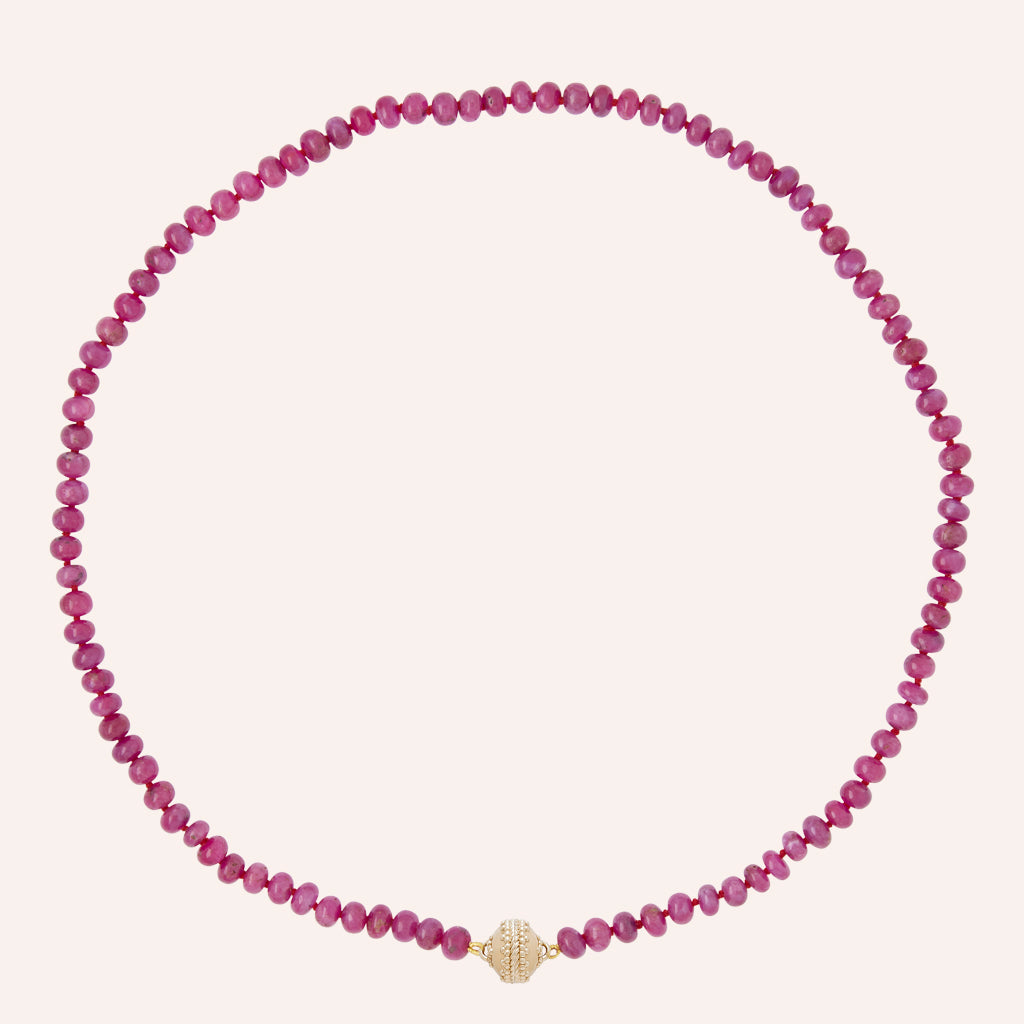 Ruby Graduated Rondelle Mini Necklace