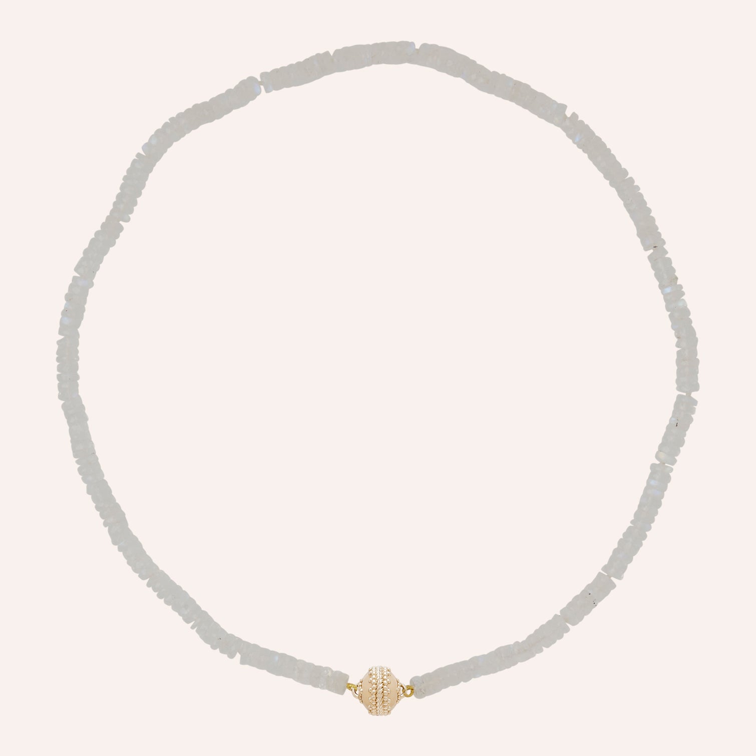 Iridescent Rainbow 5mm Moonstone Rondelle Mini Necklace