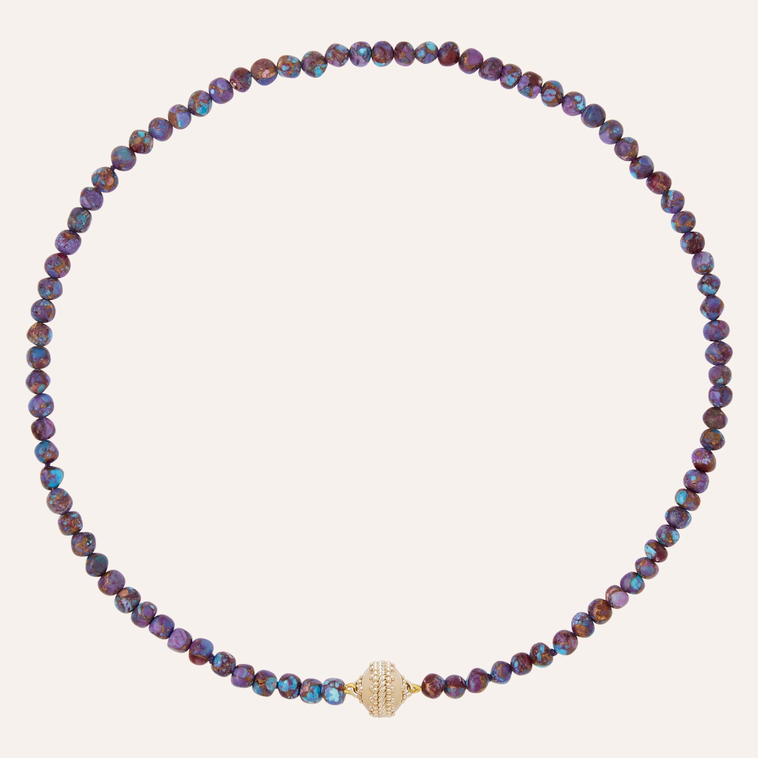 Victoire 4mm Reconstituted Mohave Purple and Kingman Turquoise Mini Necklace