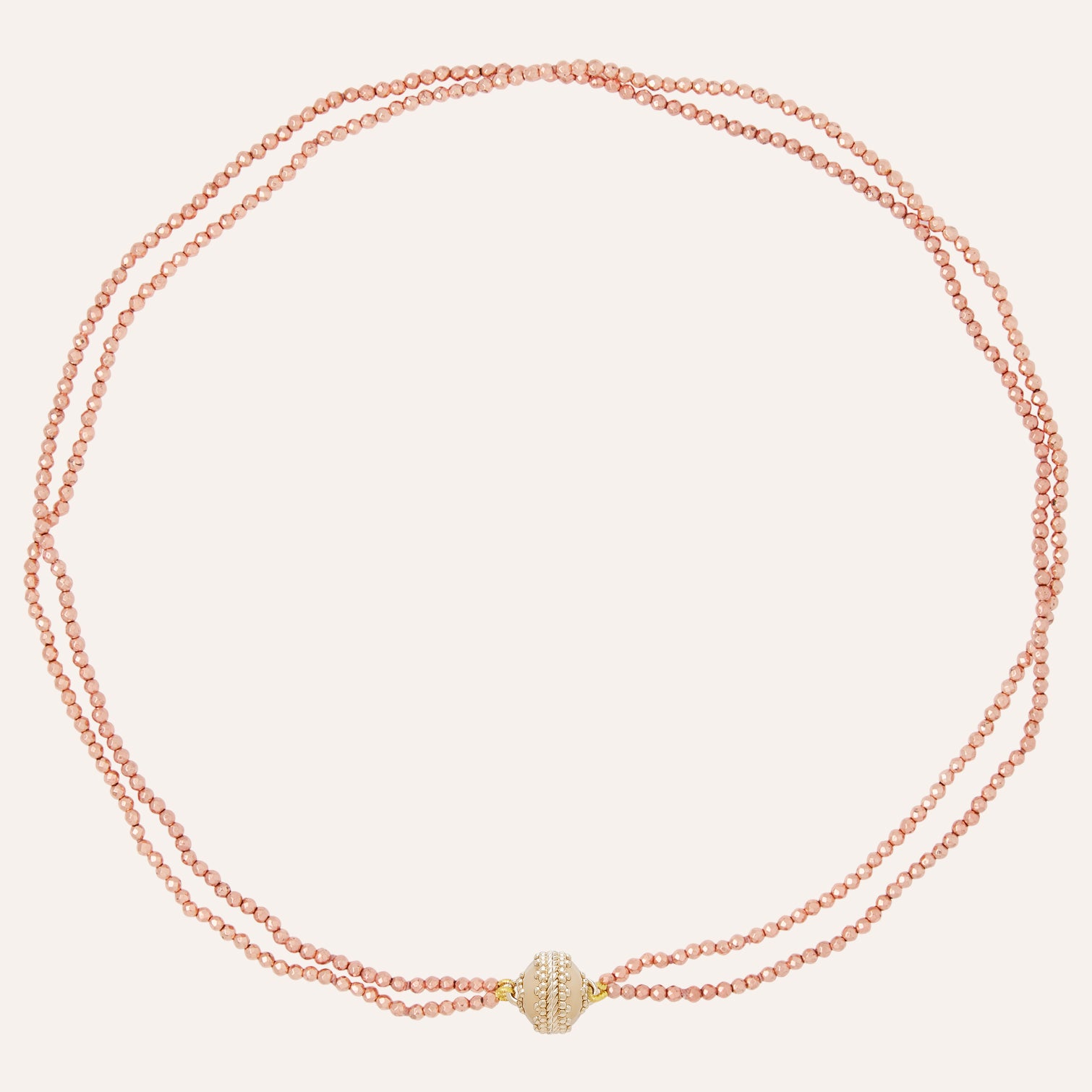 Michel Rose Gold Hematite Double-Strand Mini Necklace