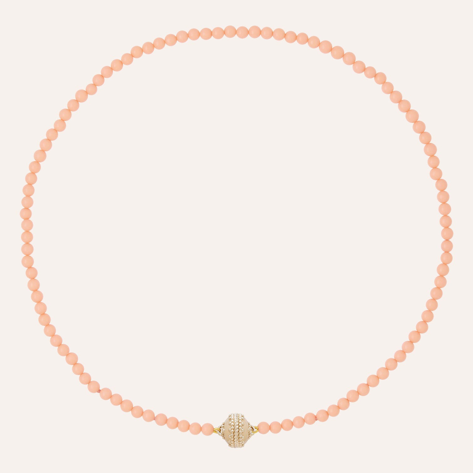 Victoire 4mm Peach Coral Mini Necklace