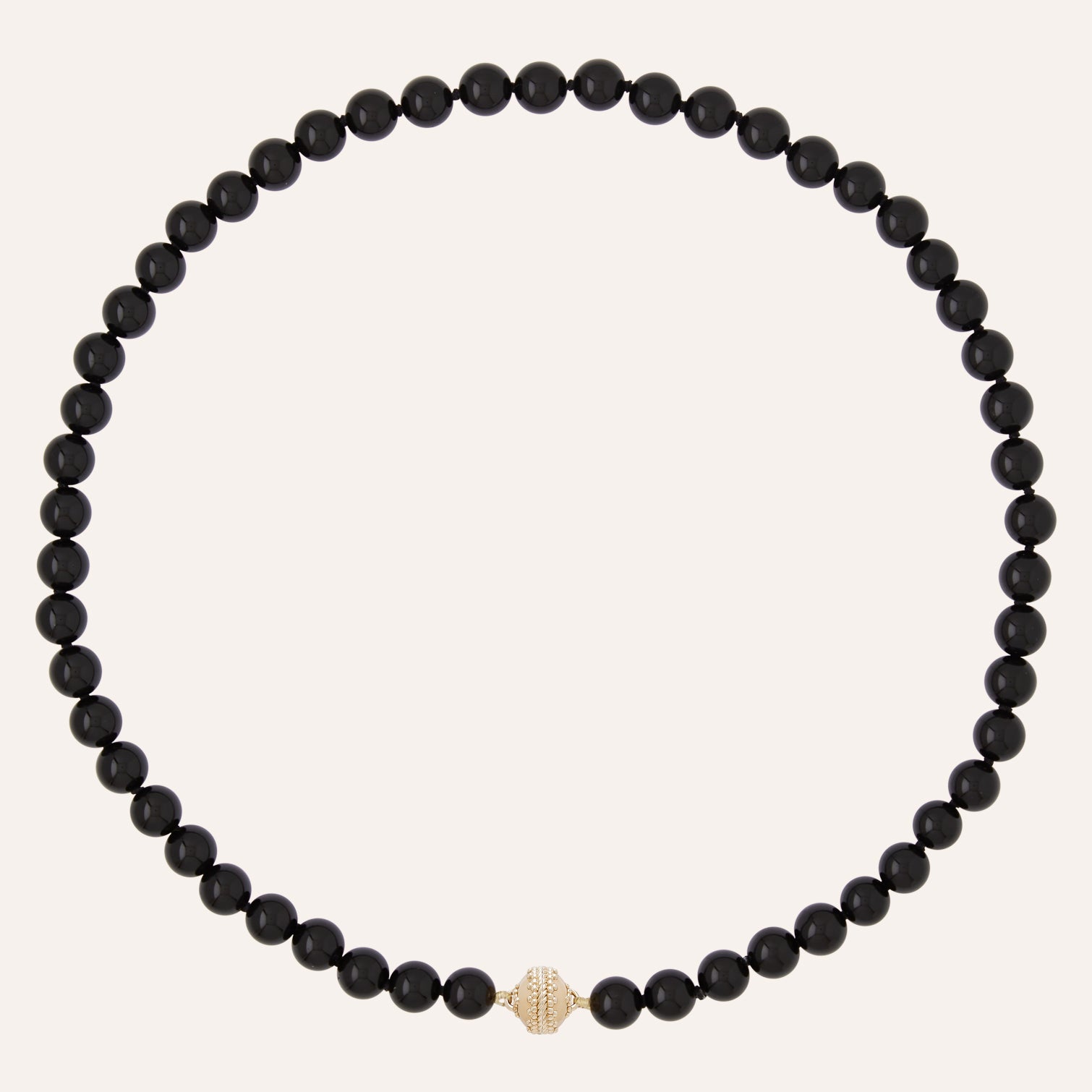 Victoire 8mm Black Obsidian Mini Necklace