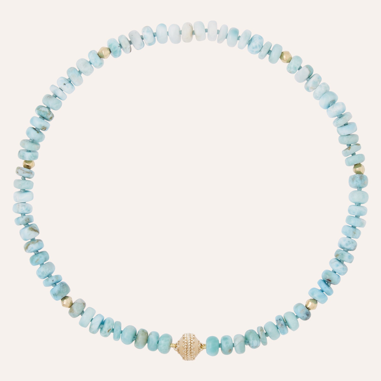 Peppercorn Larimar Rondelle Mini Necklace