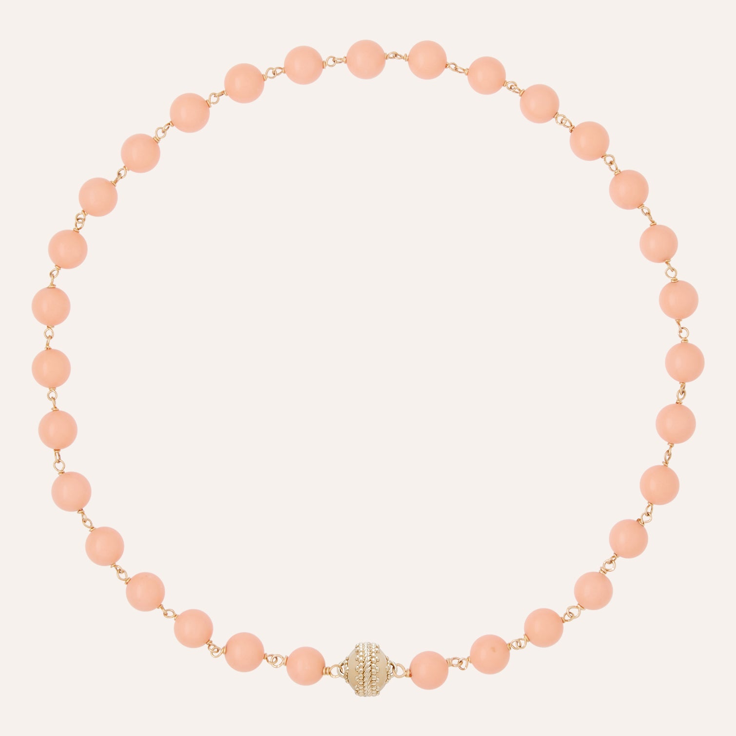 Caspian Victoire 8mm Reconstituted Peach Coral Mini Necklace