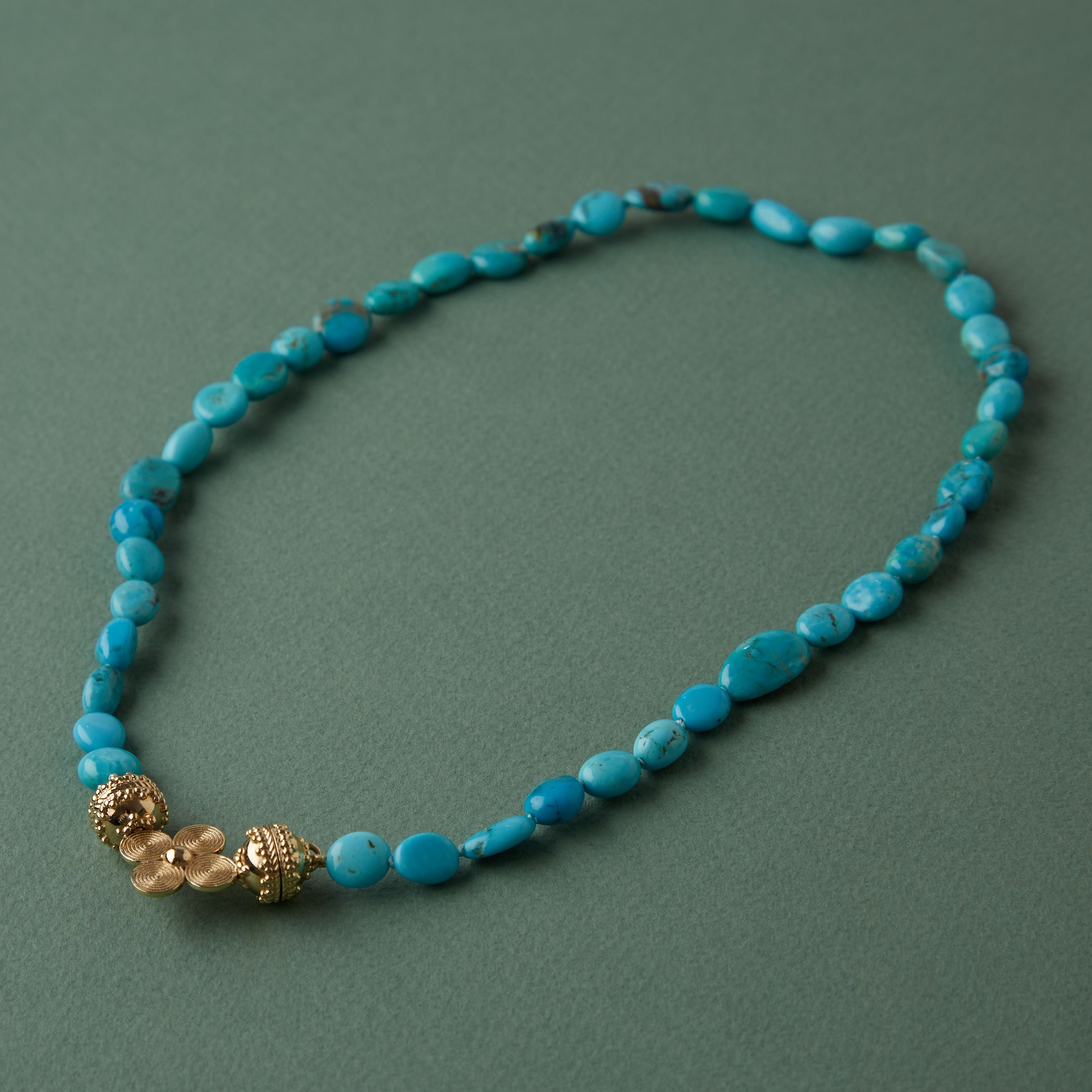 Kingman Turquoise Tumbled Nugget Mini Necklace