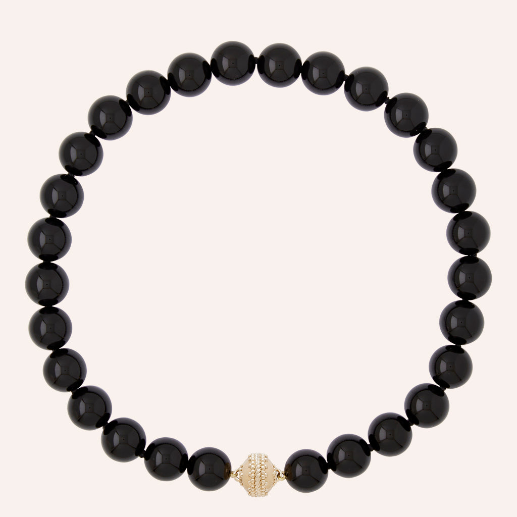 Victoire Black Onyx 14mm Necklace