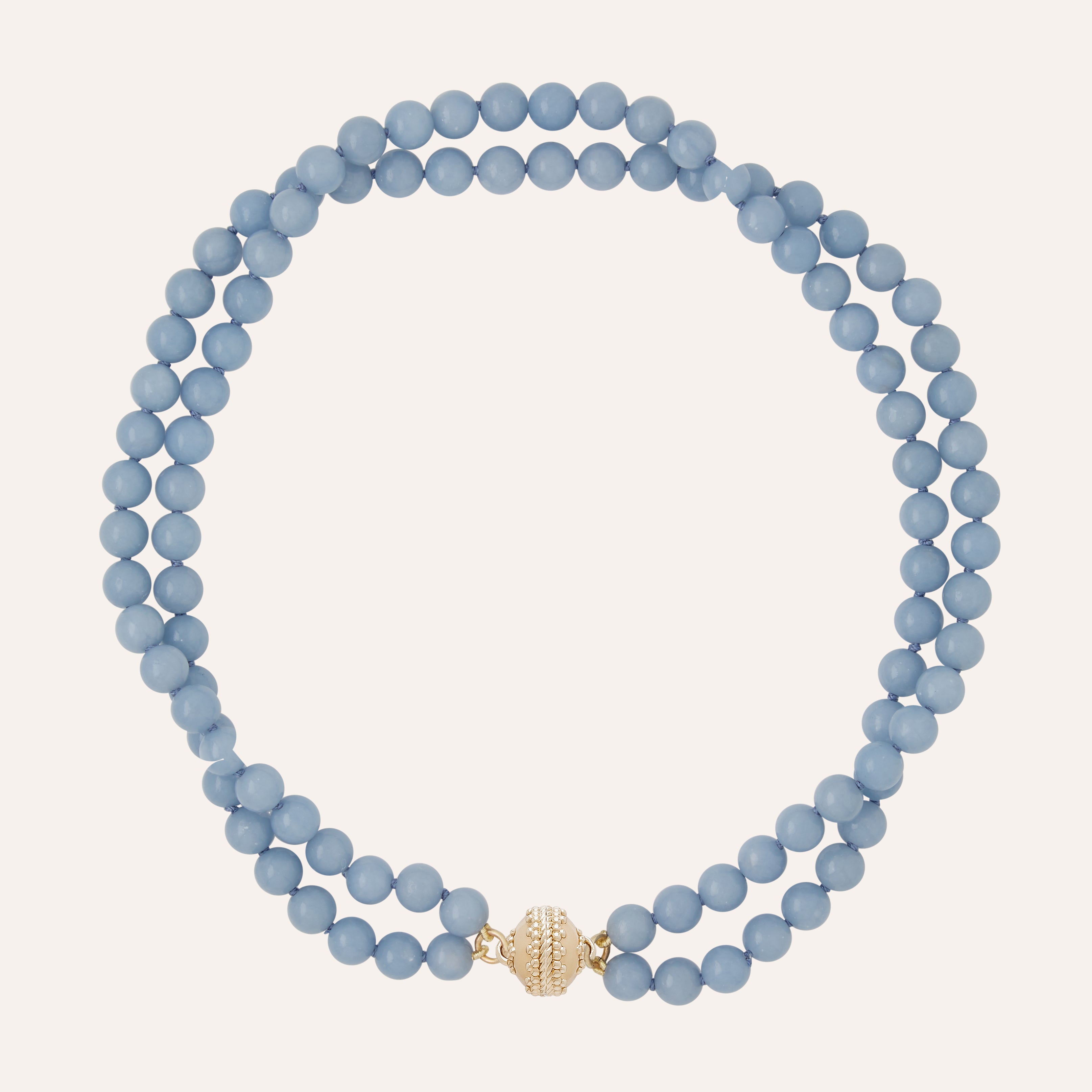 Victoire Angelite 8mm Double Strand Necklace