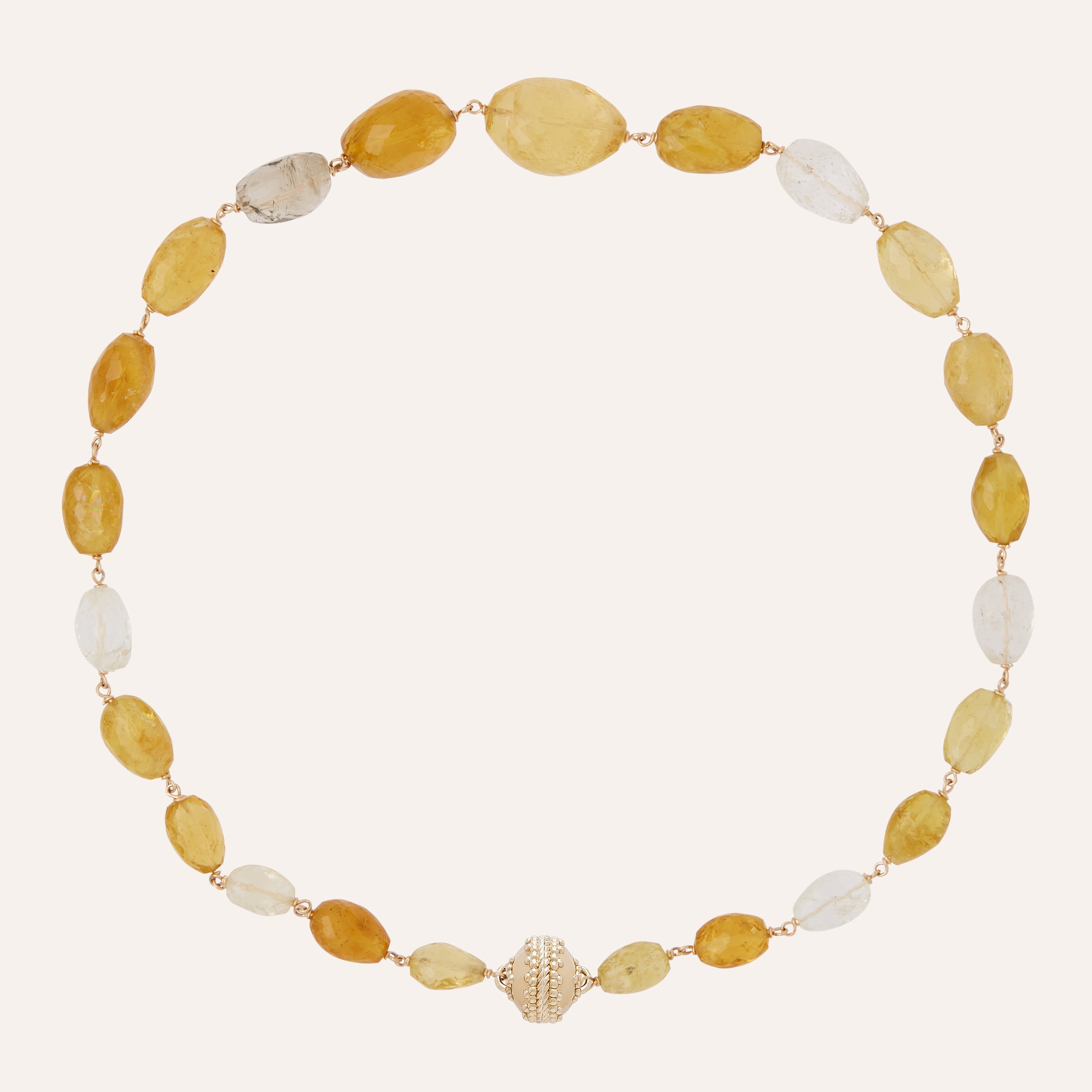 Caspian Nancy Yellow Beryl Graduated Necklace