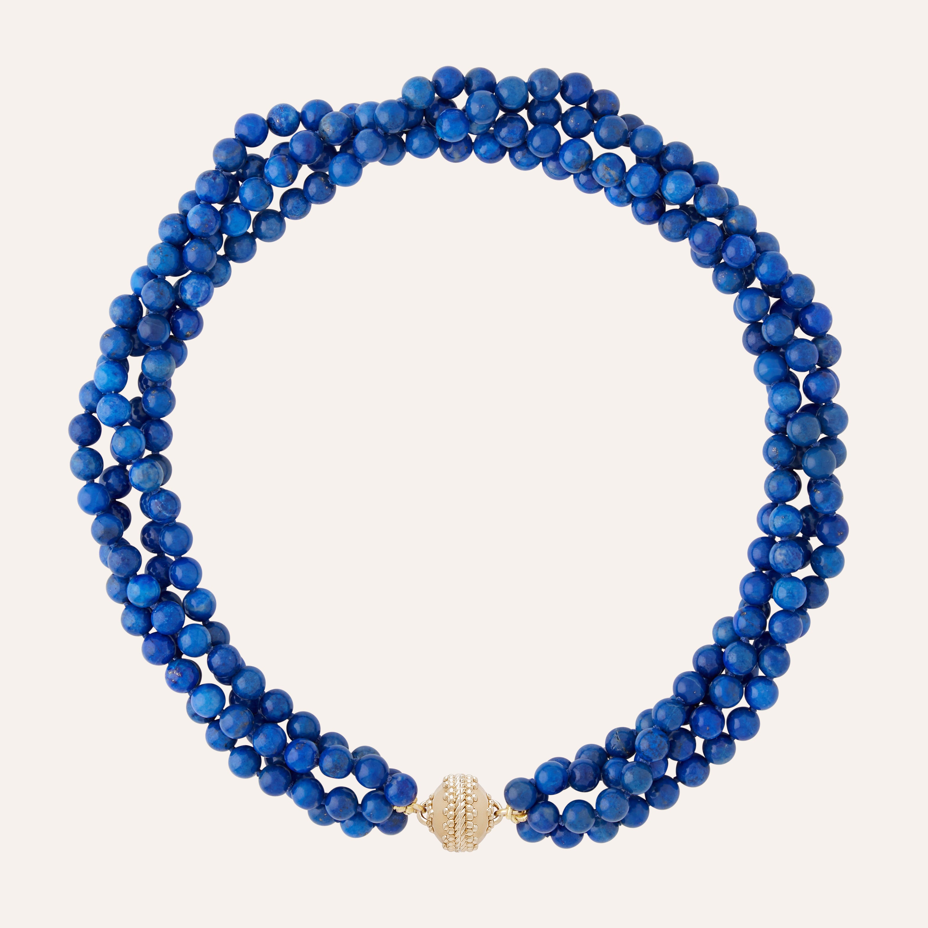 Victoire Lapis 6mm Multi-Strand Necklace