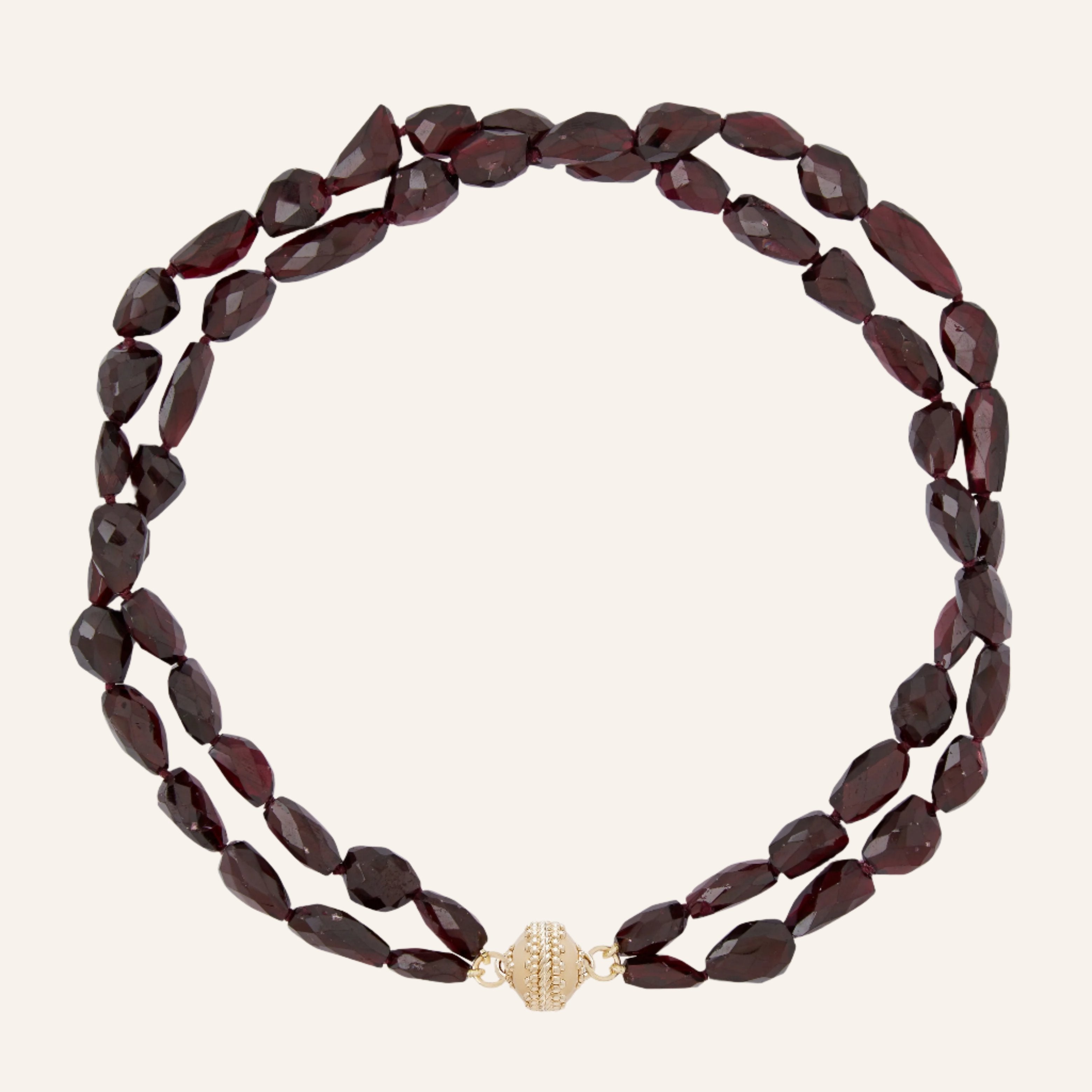 Garnet bead necklace on sale strand