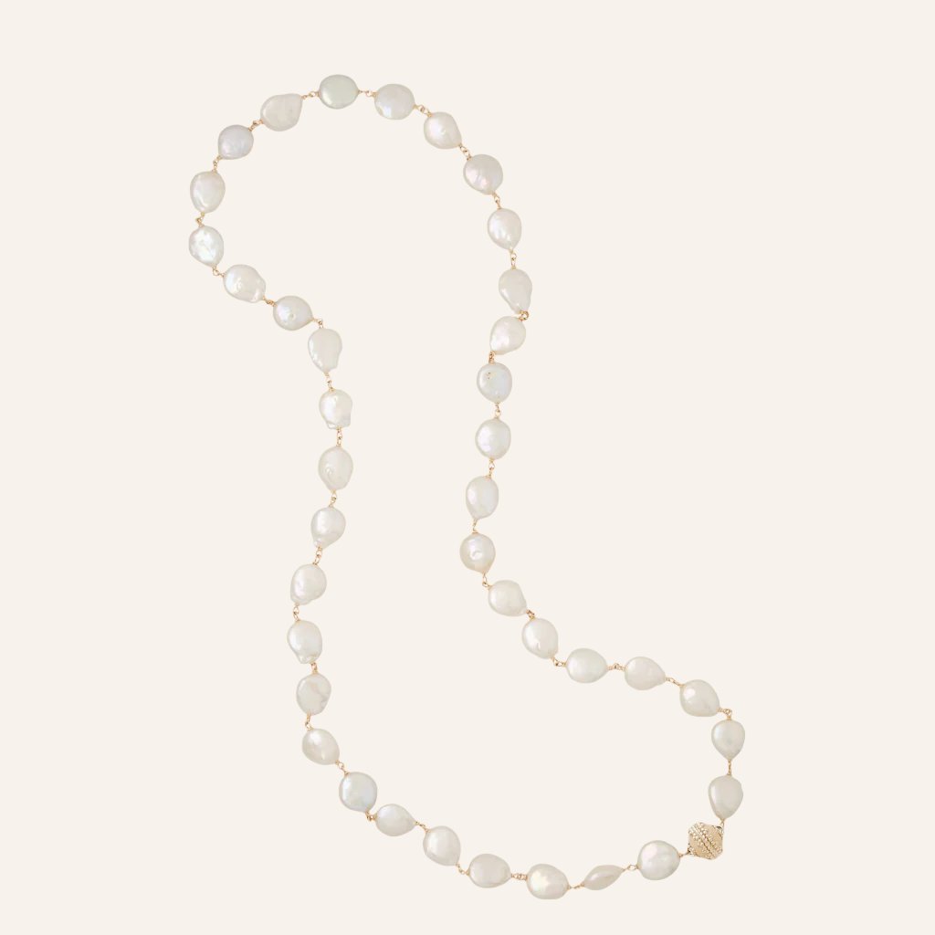 Caspian Coin Pearl 13mm Necklace