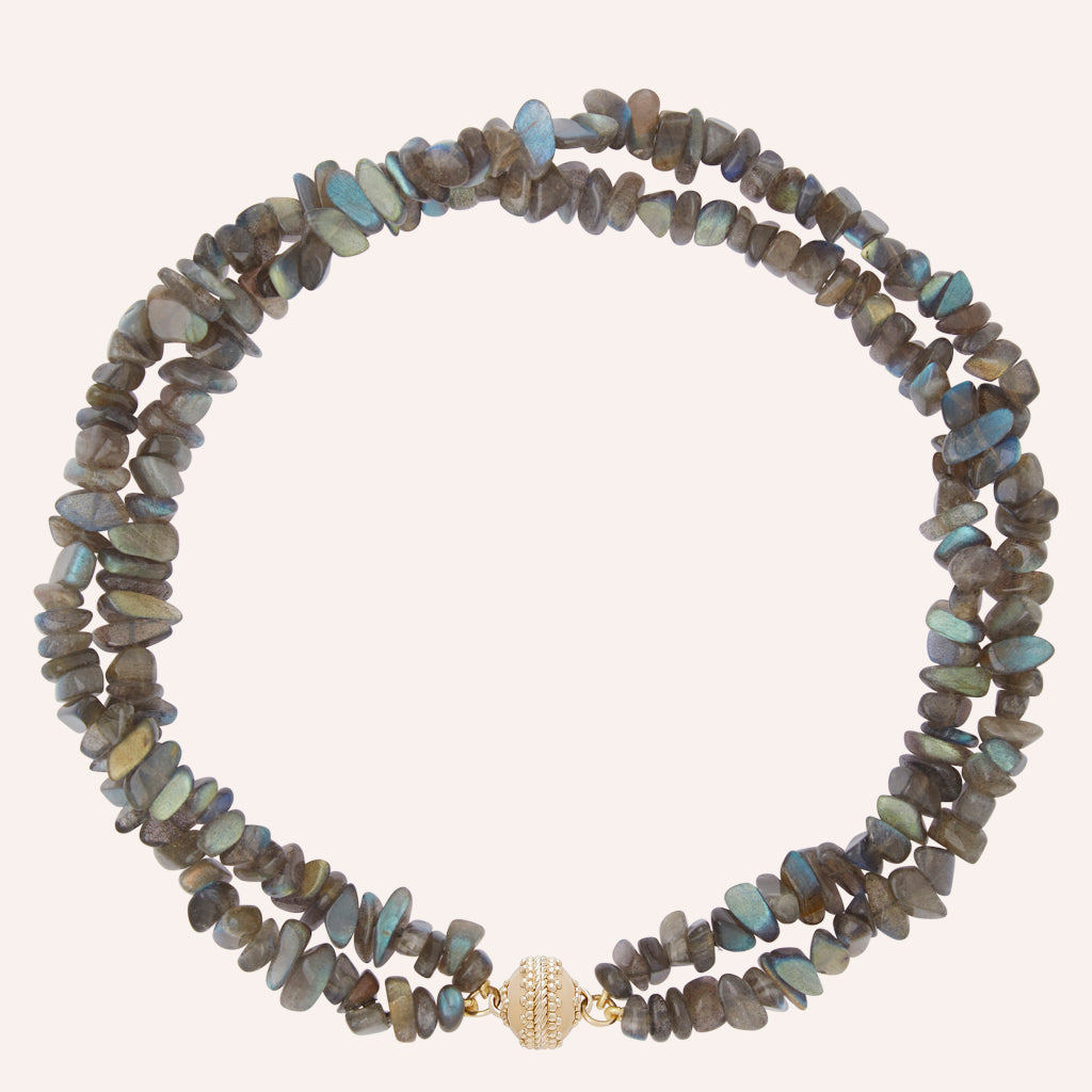 Labradorite Chip Double Strand Necklace