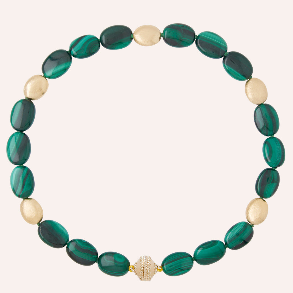 Gold Rush Malachite Oval Necklace