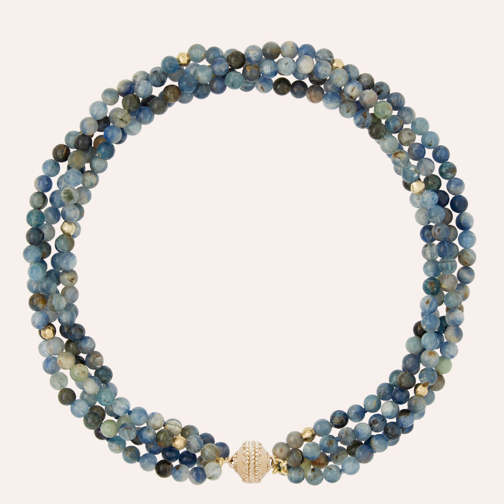 Peppercorn Victoire Blue & Green Kyanite 6mm Multi-Strand Necklace