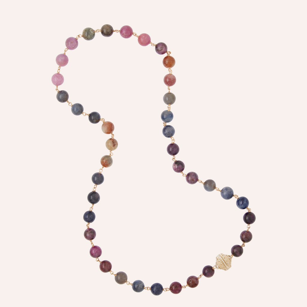 Caspian Victoire Rainbow Sapphire 10mm Necklace