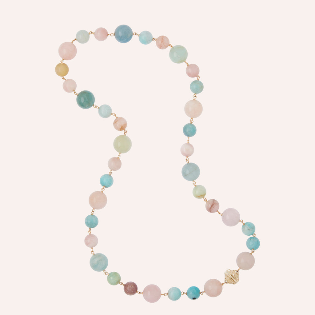 Caspian Victoire Amazonite, Aquamarine & Kunzite Necklace