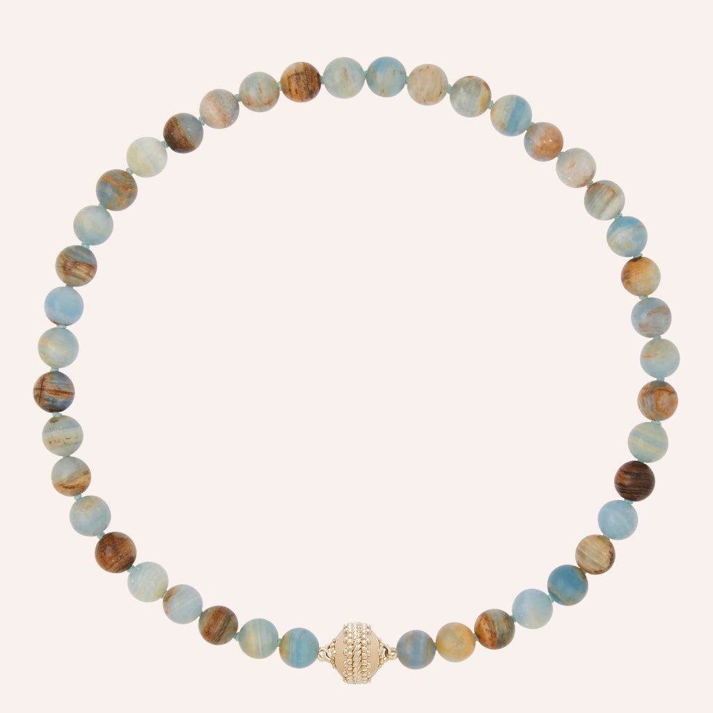 Victoire Blue Calcite 10mm Necklace