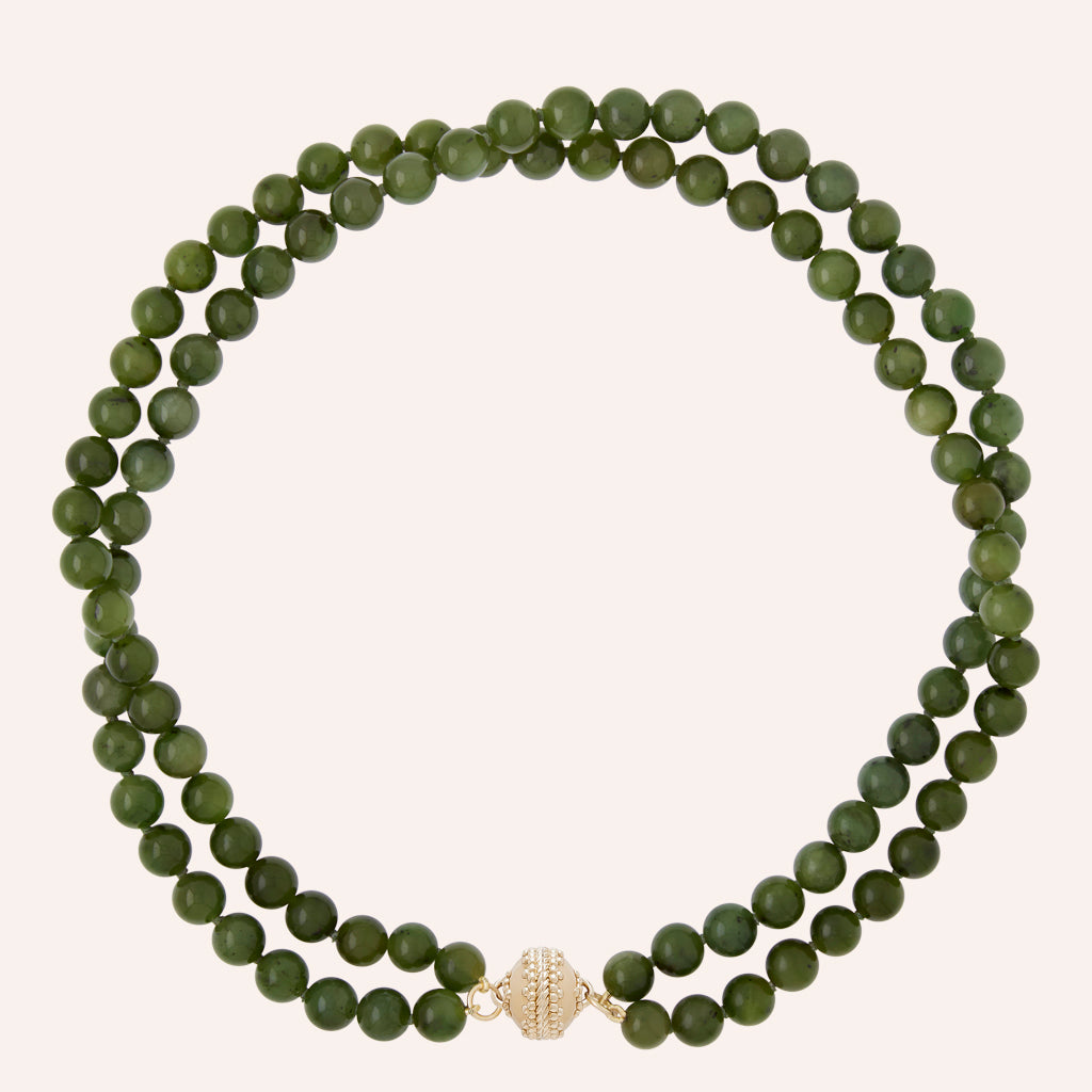 Victoire Canadian Jade 8mm Double Strand Necklace