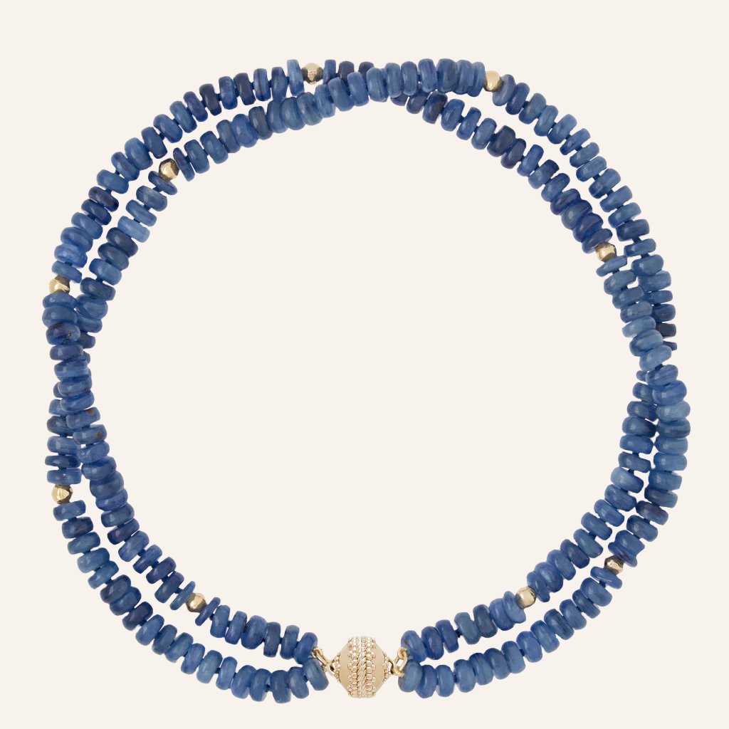 Peppercorn Kyanite 8mm Double Strand Necklace