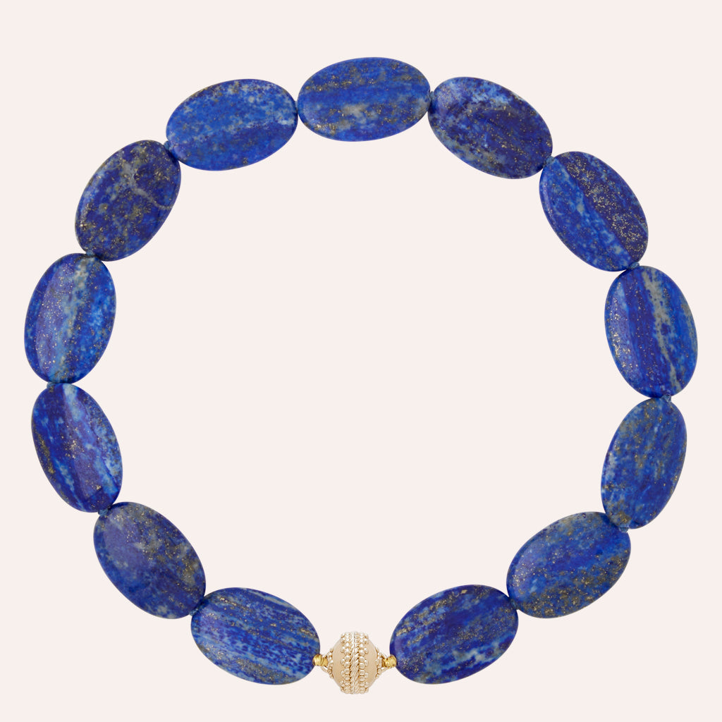 Helen Lapis Flat Oval Necklace