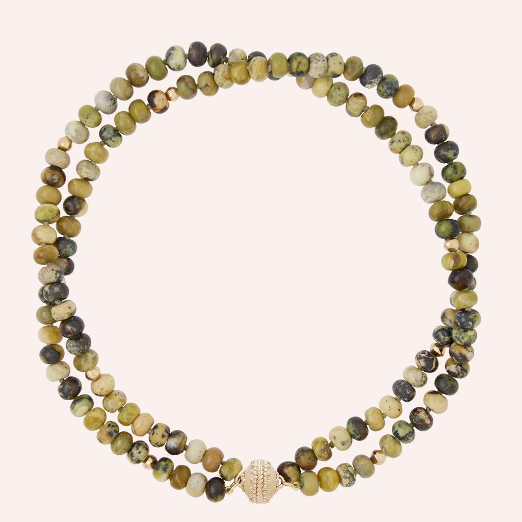 Peppercorn Serpentine Double Strand Necklace